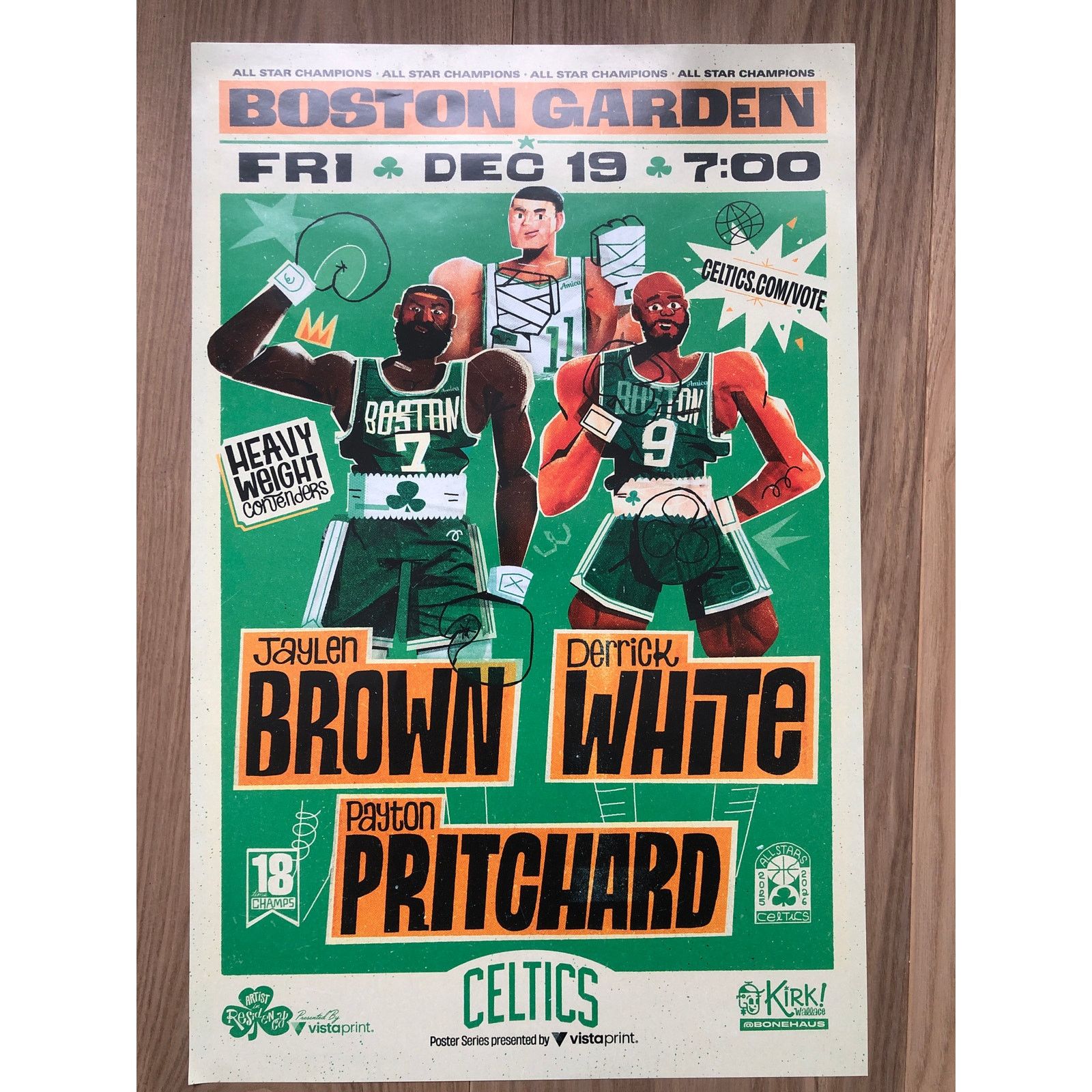 NBA Boston Celtics Artist Residency Poster Heavyweight Contender Size ONE SIZE - 1 Thumbnail