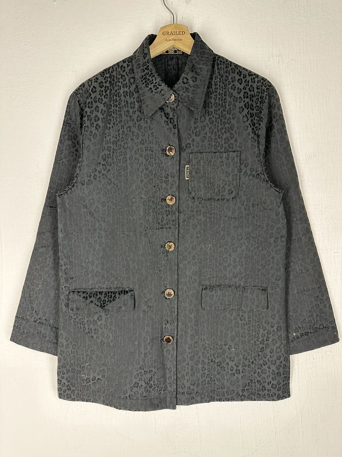 ジャケット・アウター FENDI jeans leopard pattern jacket VINTAGE FENDI LEOPARD PRINT JACKET