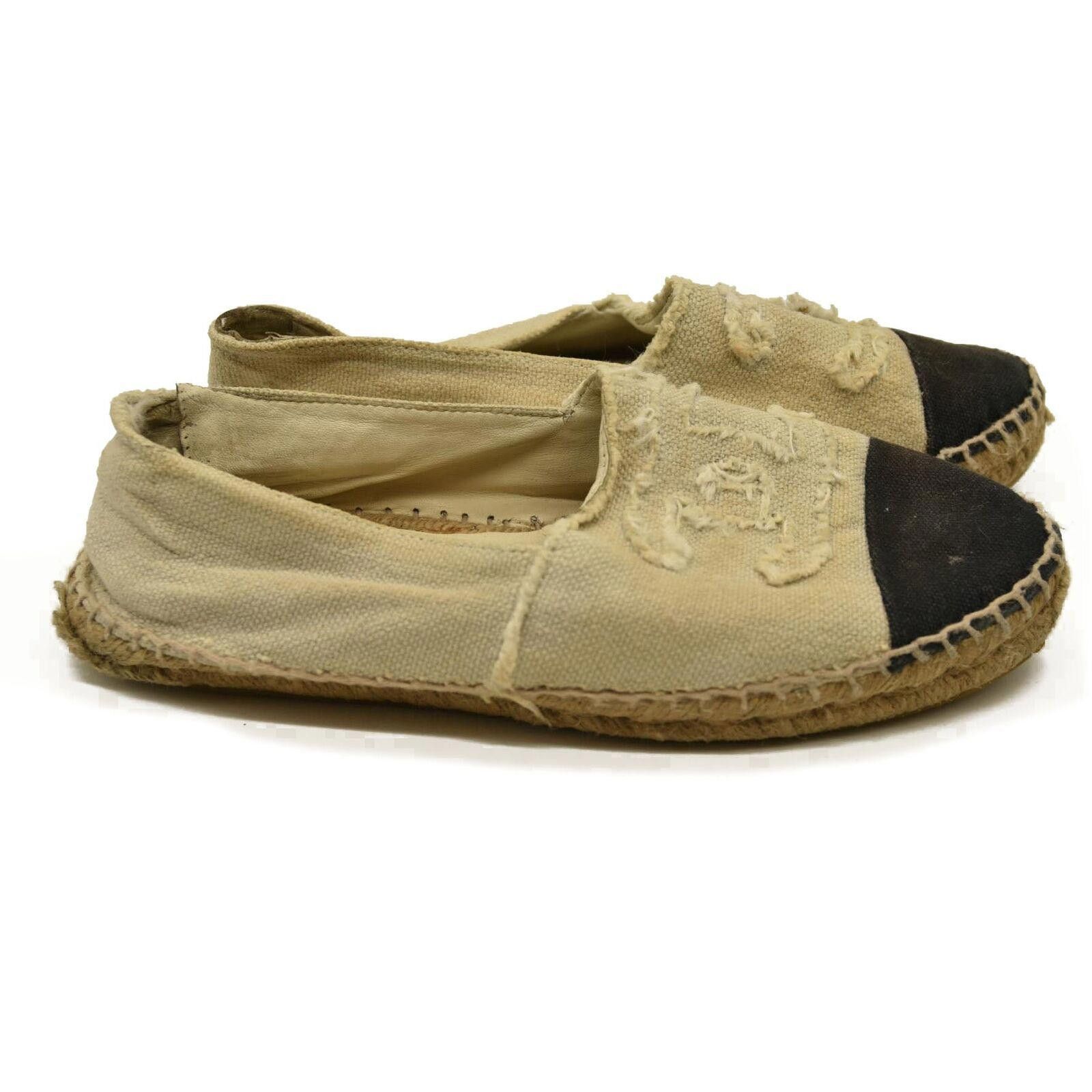 Chanel Chanel Lambskin Espadrilles Beige Black 7.5 US Size US 7.5 / IT 37.5 - 2 Thumbnail