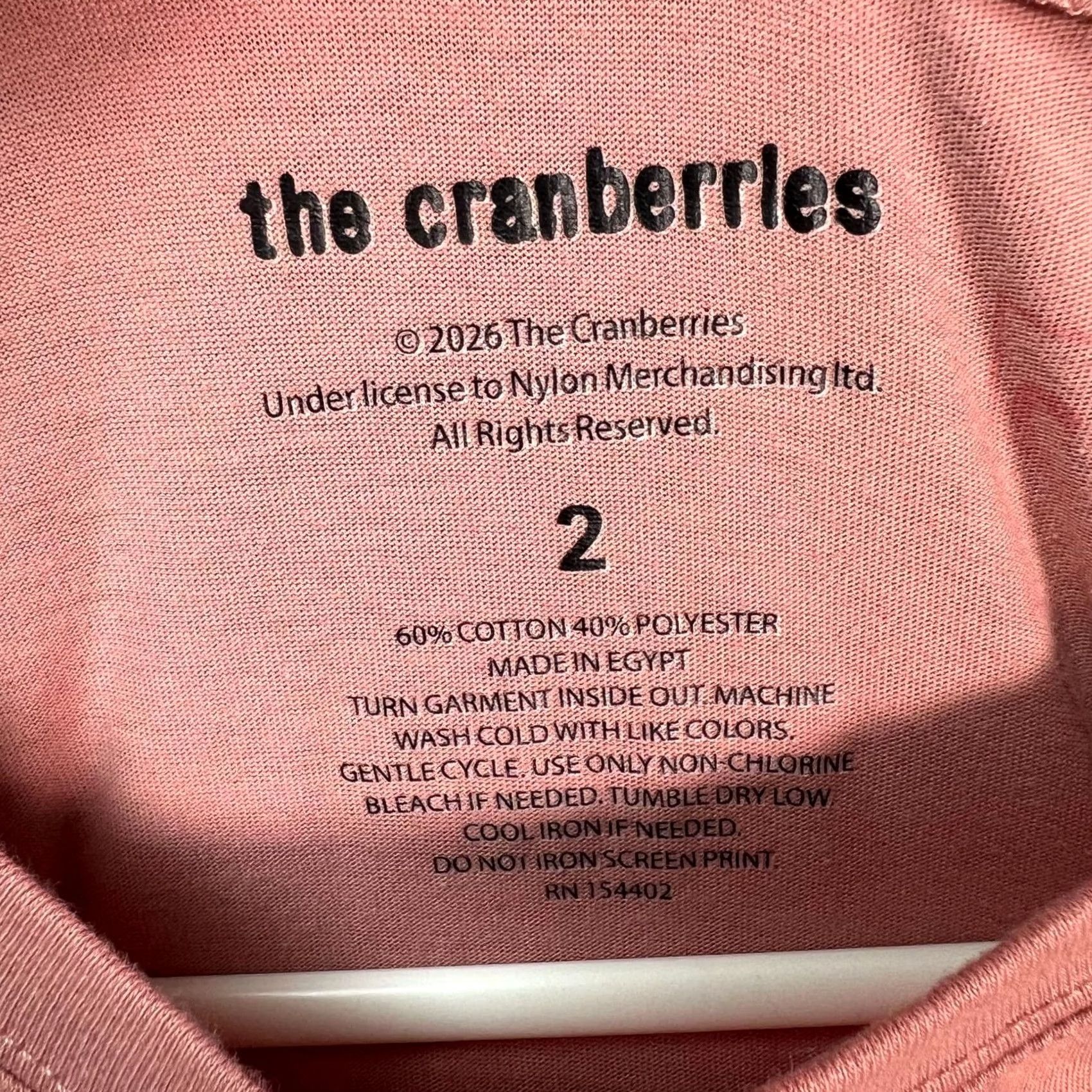 Pinko VINTAGE The Cranberries Womens T-Shirt Band Pink Graphic Crew Neck Short Sleeve Adult Womens 2 XS? Size L / US 10 / IT 46 - 3 Thumbnail