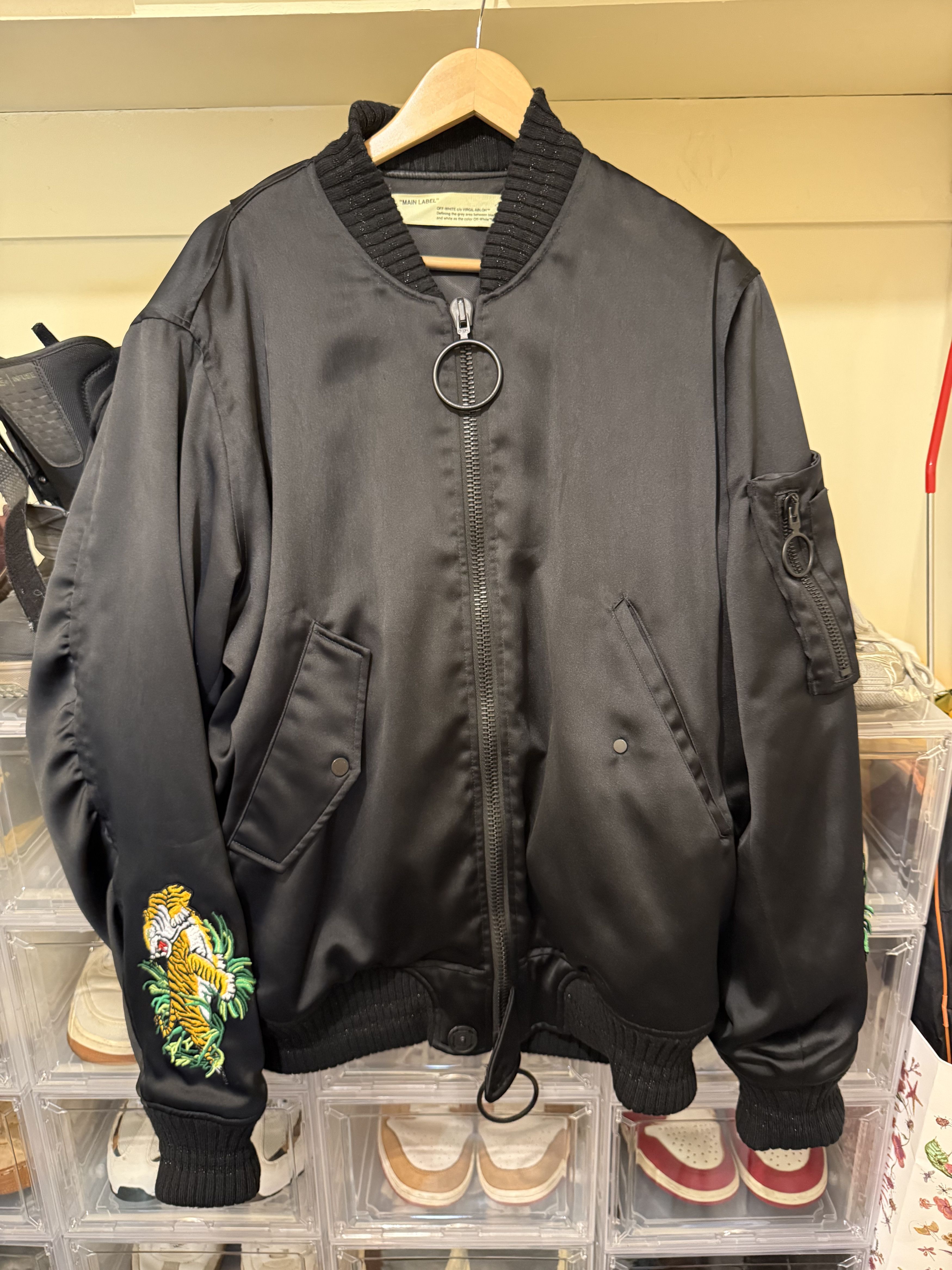 Off-White Rare Off White Black Bomber Jacket Size US L / EU 52-54 / 3 - 1 Thumbnail