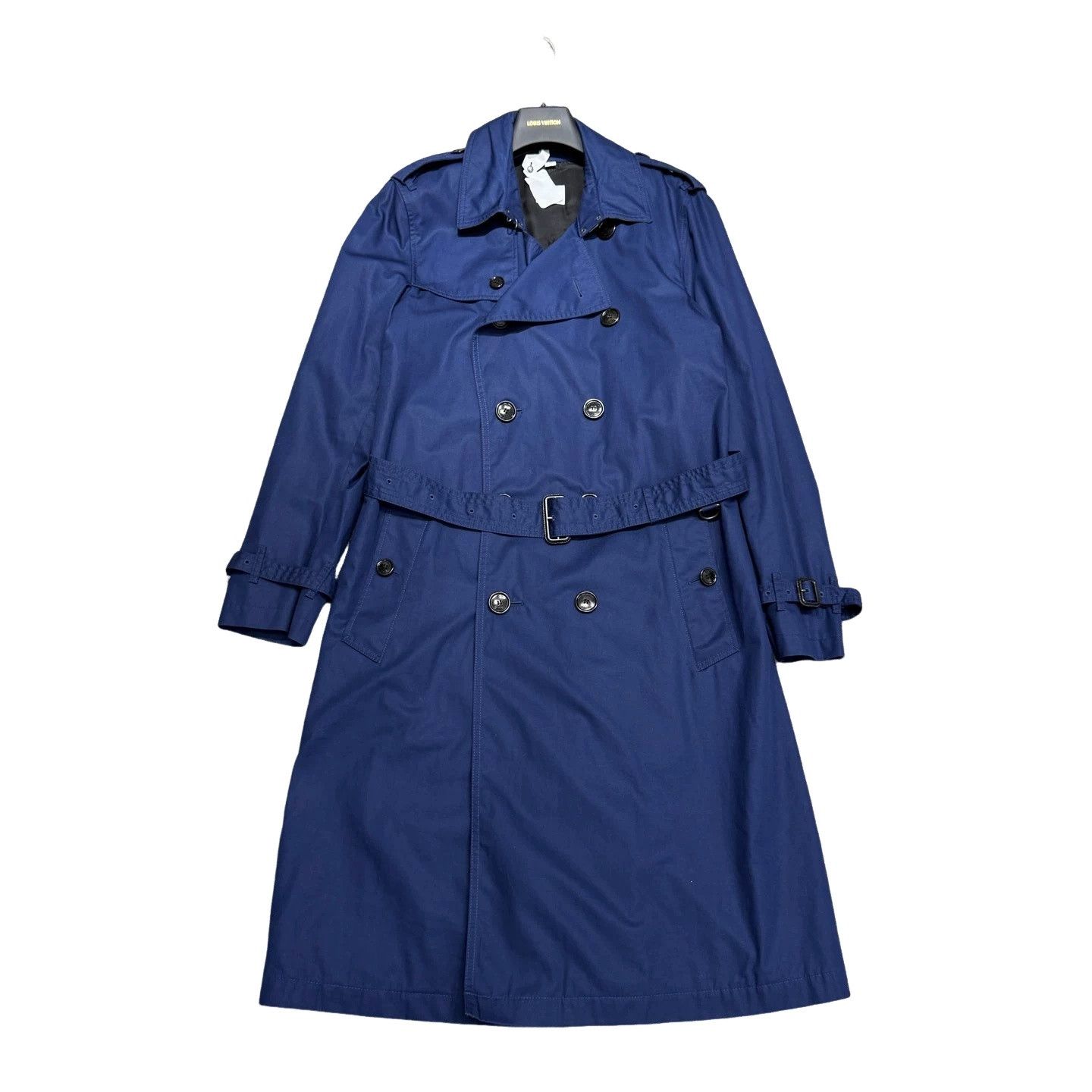 Burberry Burberry Blue Cotton Double Breasted Trench Coat Size 48 Size US M / EU 48-50 / 2 - 1 Thumbnail