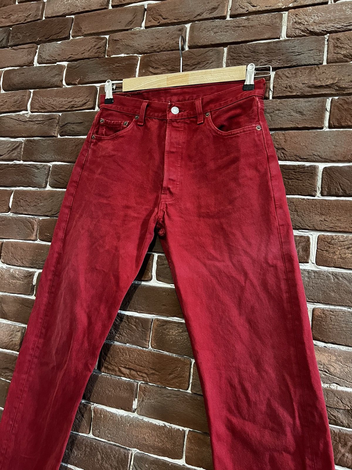 Levi's Rare Vintage 90s Levi’s 501 30x32 Red Denim Jeans Pants Size US 30 / EU 46 - 5 Thumbnail