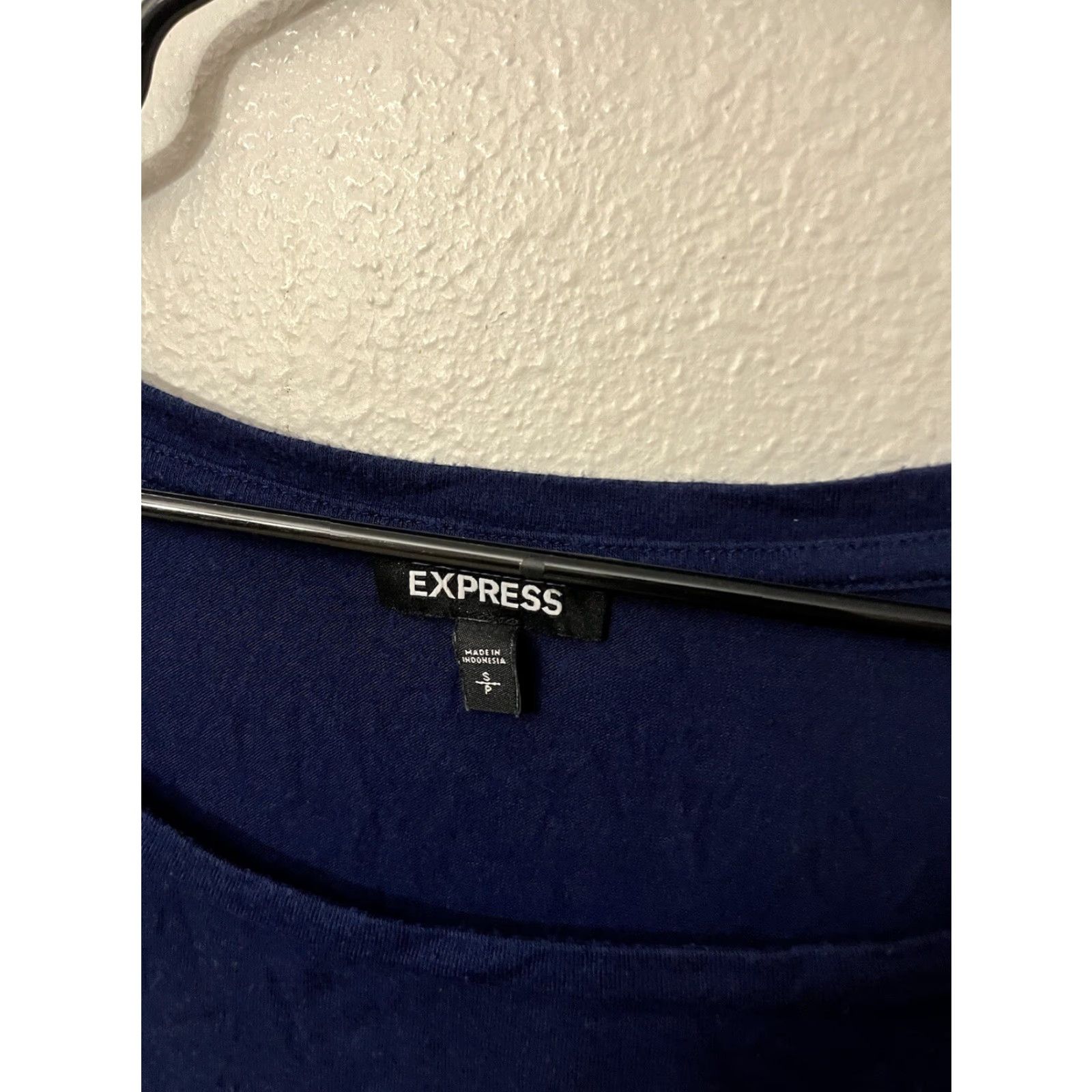 Express VINTAGE EXPRESS Women’s T-Shirt Small Blue Stretch Round Neck Casual Top Size S / US 4 / IT 40 - 3 Thumbnail