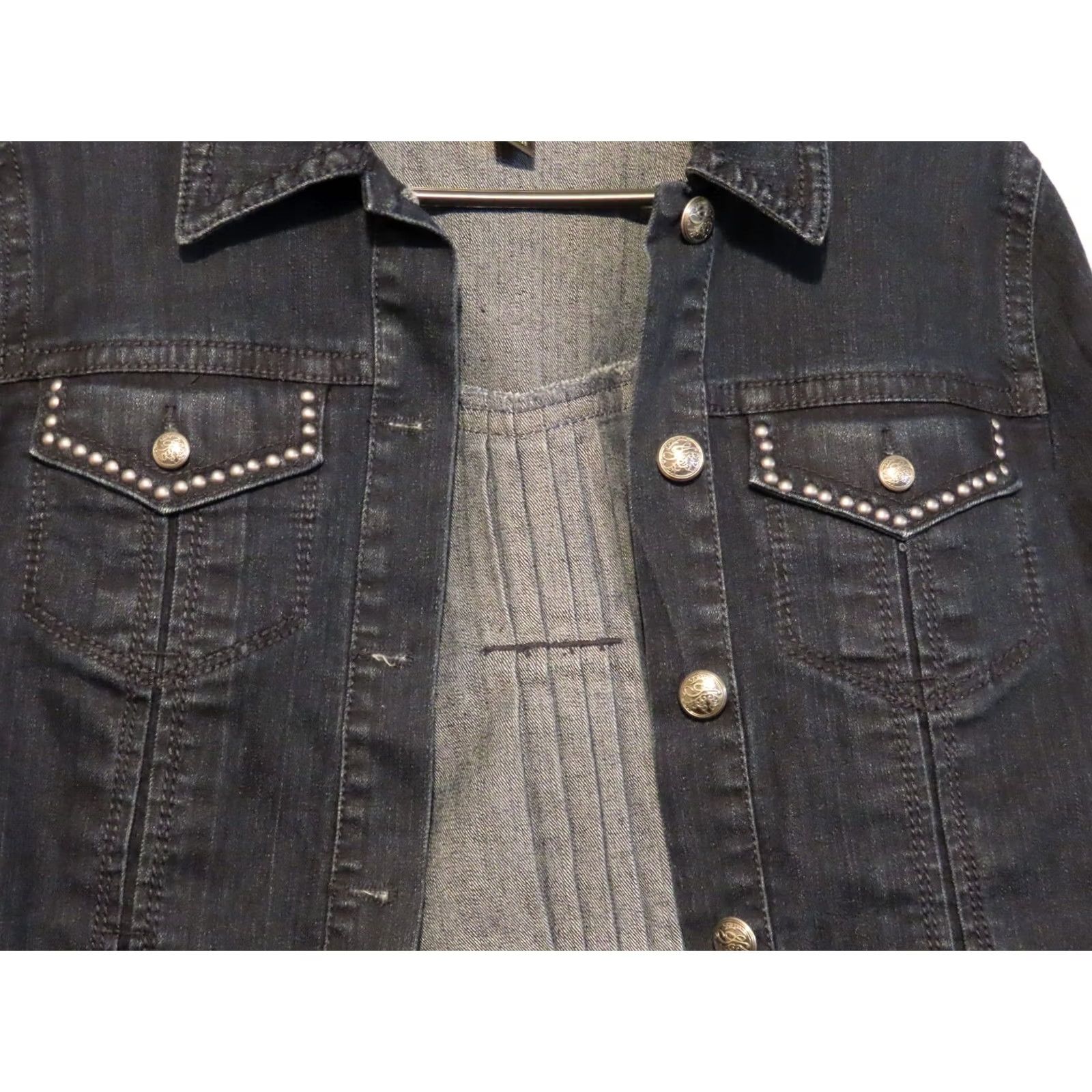 Vintage Style & Co. Denim Jacket Women Blue Medium Wash Short Sleeve Trucker Button Pockets Casual Workwear Size M / US 6-8 / IT 42-44 - 3 Thumbnail