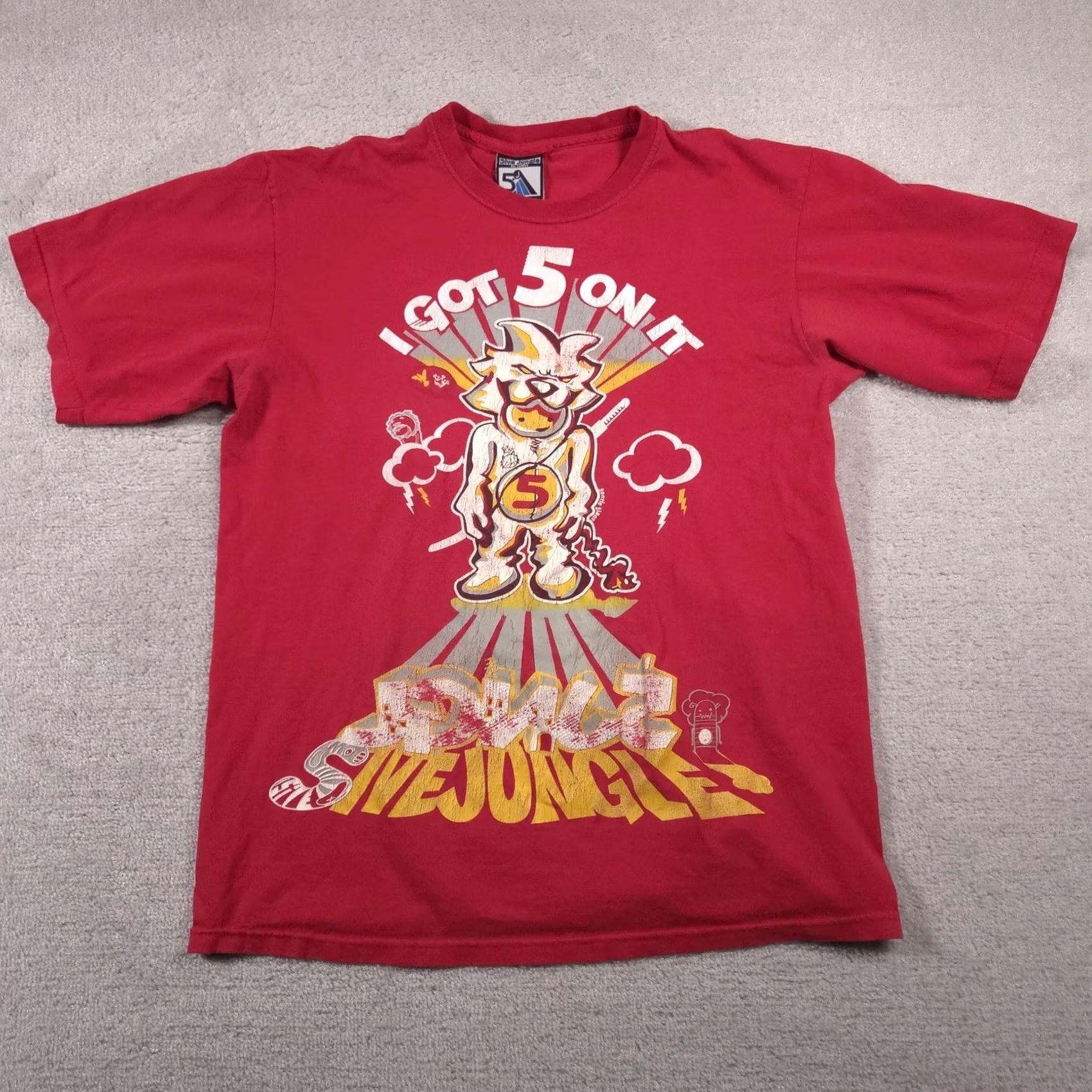 Vintage VINTAGE 5ive Jungle Shirt Mens XL Red I Got 5 On It Distressed Graphic 90s Tee Size US XL / EU 56 / 4 - 2 Thumbnail