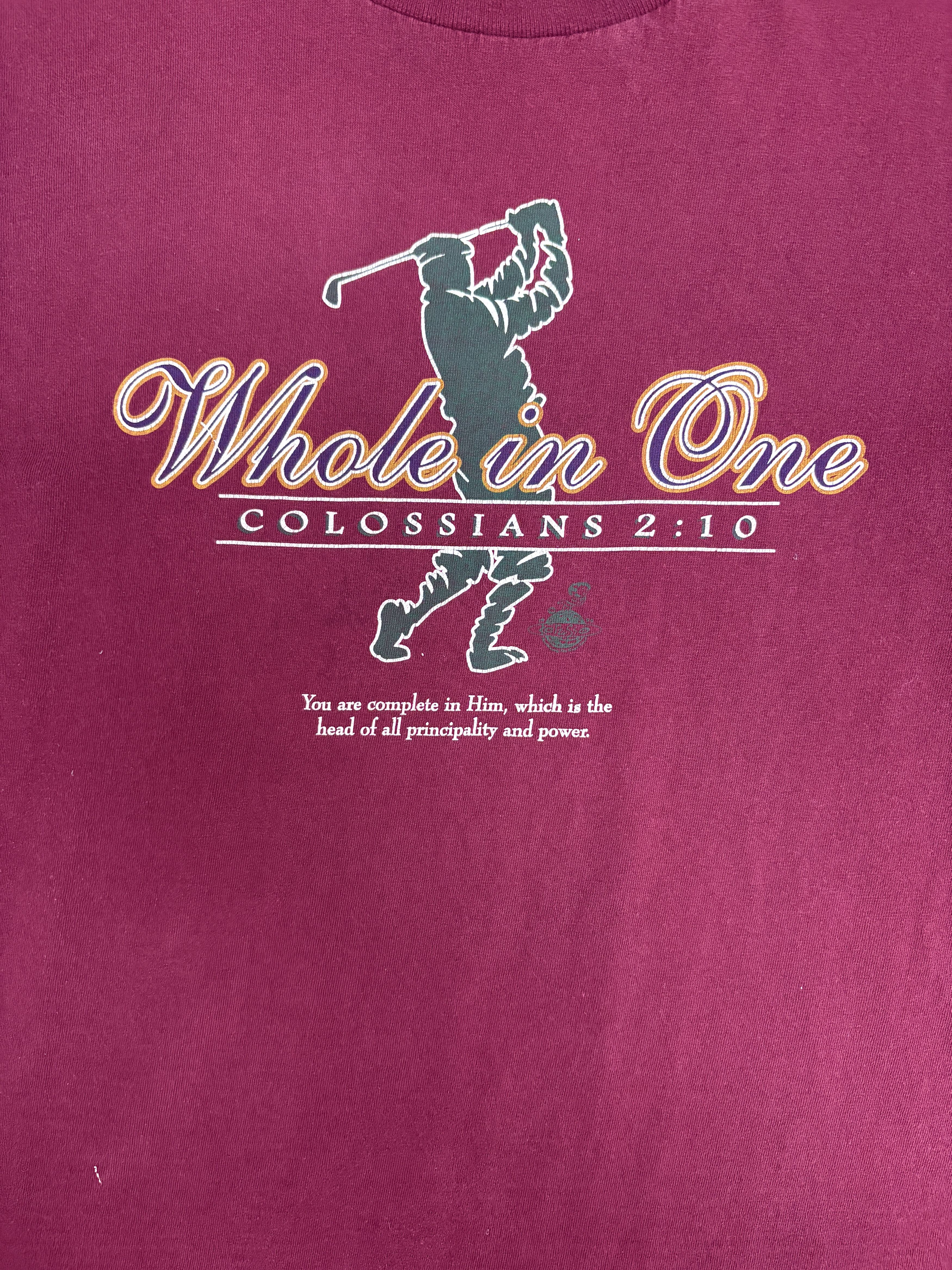 Vintage Whole In One Colossians 2:10 Vintage Red T-Shirt Tee Size US L / EU 52-54 / 3 - 2 Thumbnail