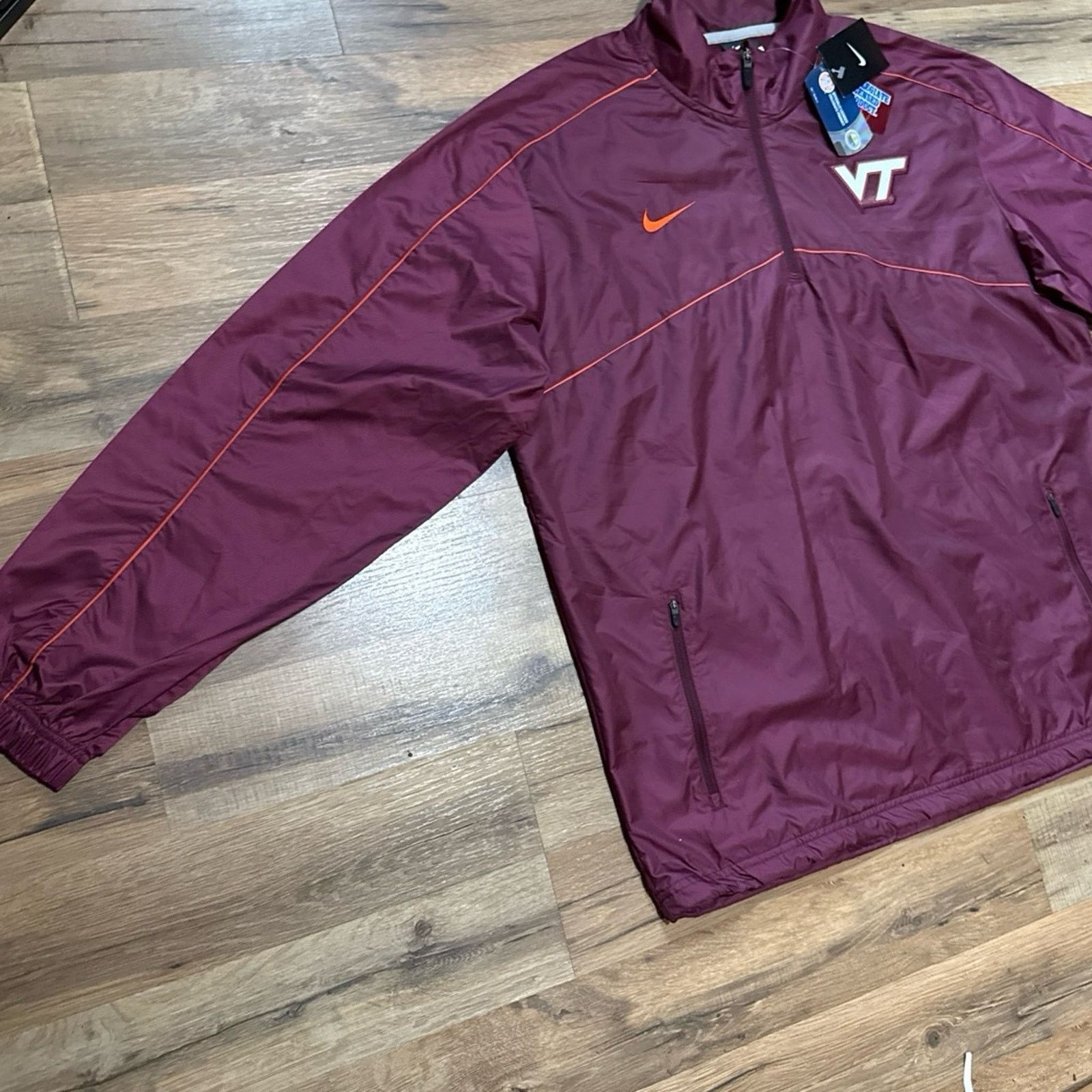 Nike 2011 Nike Team Virginia Tech Quarter Zip Windbreaker Jacket Size US M / EU 48-50 / 2 - 3 Thumbnail