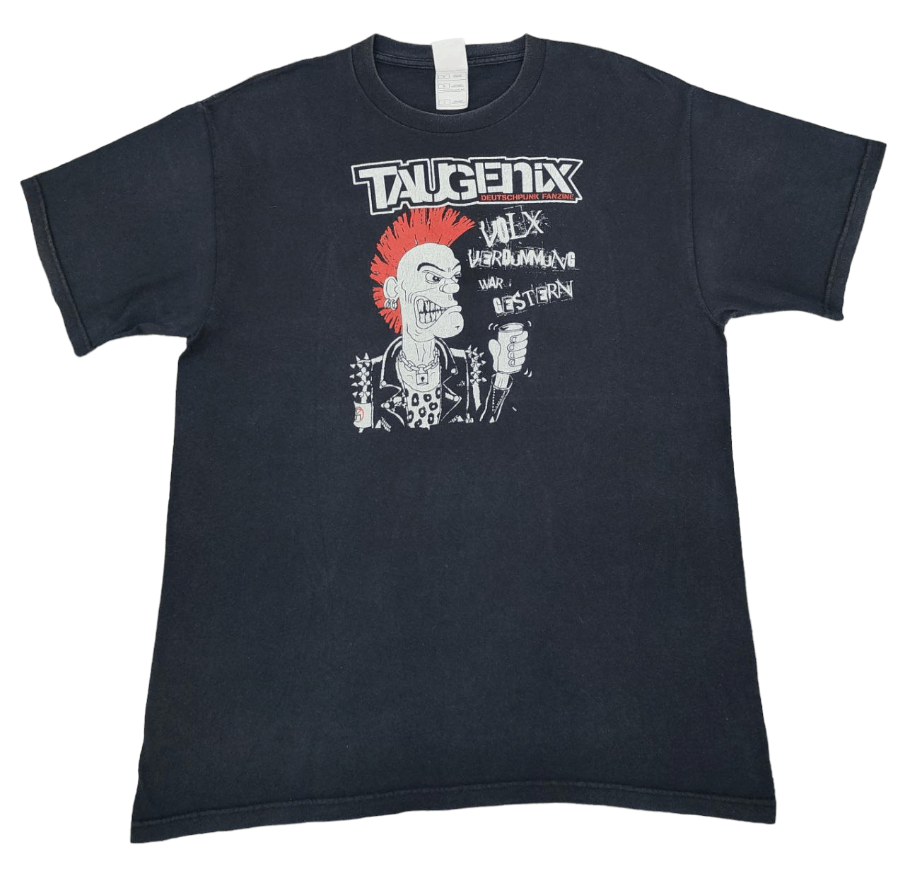 image of Band Tees x The Anarchy Vintage Taugenix Deutschpunk Franzine T in Black, Men's (Size Large)
