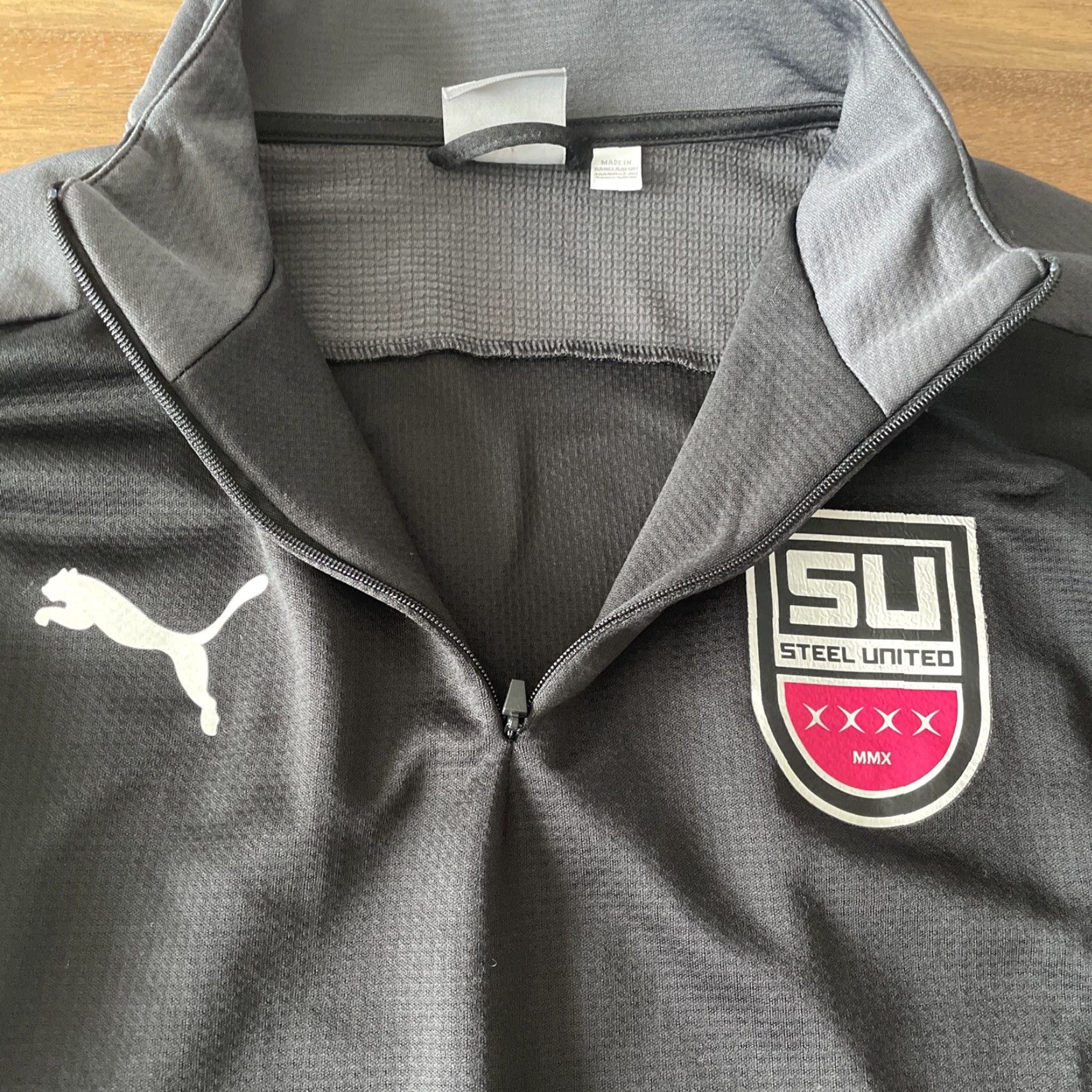 Puma Puma X Steel United 1/4 Zip Soccer Warm Up Jacket Mens M Black Athletic Sweatshirt Jacket Size US M / EU 48-50 / 2 - 4 Thumbnail
