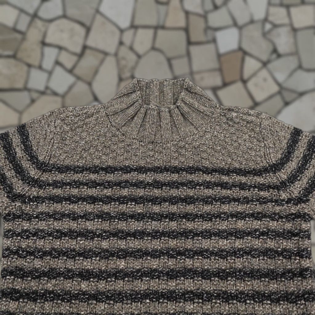 Abercrombie & Fitch Abercrombie Fitch Sweater Womens XS Gray Beige Striped Mock Neck Tunic Pullover Size XS / US 0-2 / IT 36-38 - 1 Thumbnail