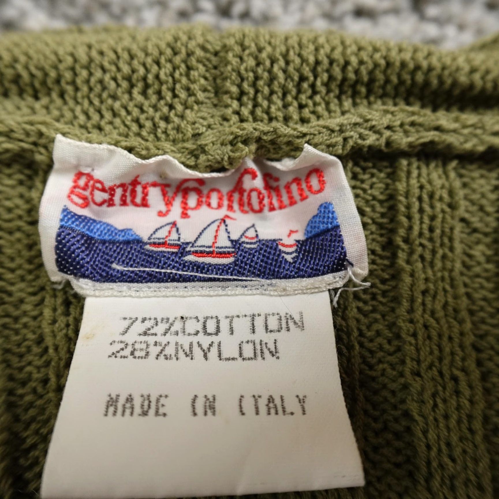 Vintage Gentryportofino Cardigan Womens S Green Rib Knit Button Front Sweater Top Italy Size S / US 4 / IT 40 - 4 Thumbnail