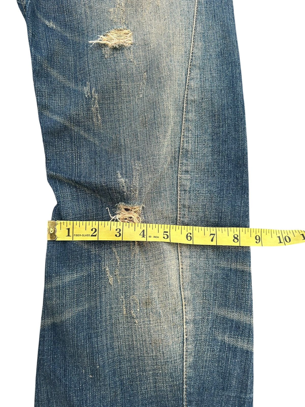 Kapital FLARE RATTLE TRAP PUNK STYLE DISTRESSED DENIM JEANS ☠️🎌 Size US 34 / EU 50 - 20 Thumbnail