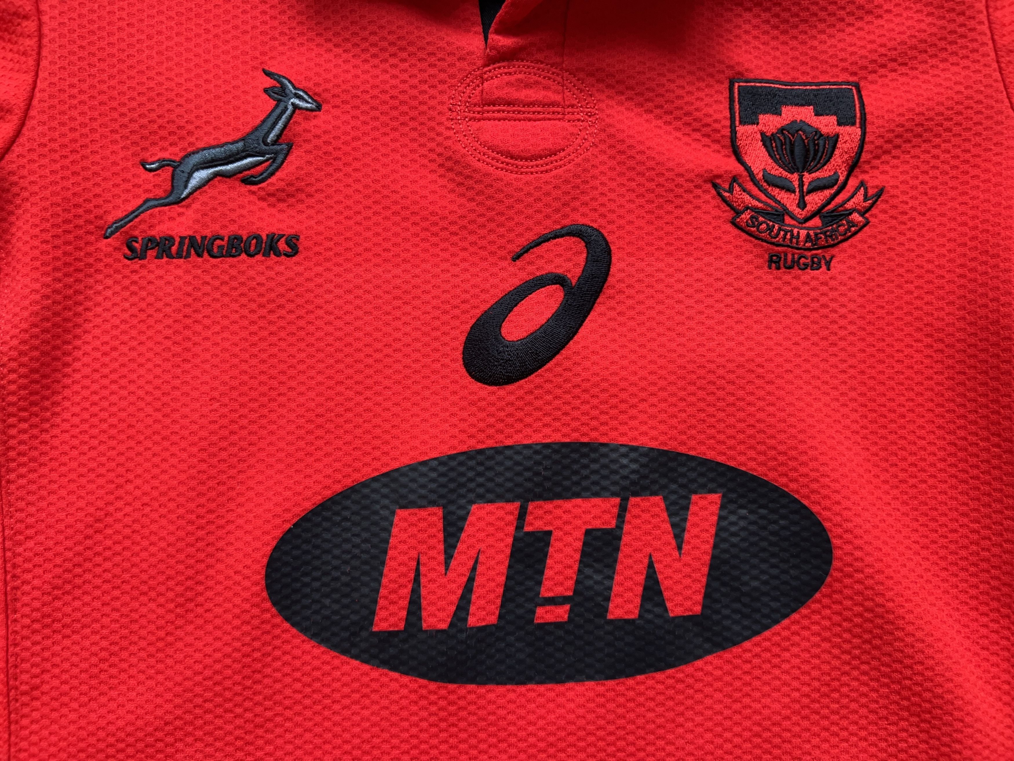 Asics South Africa Springboks Shirt Jersey Red Polyester Size S Size US S / EU 44-46 / 1 - 4 Thumbnail