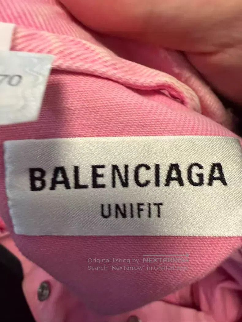 Balenciaga Balenciaga Pink Washed Destroyed Embroidered Denim Jacket Size US M / EU 48-50 / 2 - 4 Thumbnail