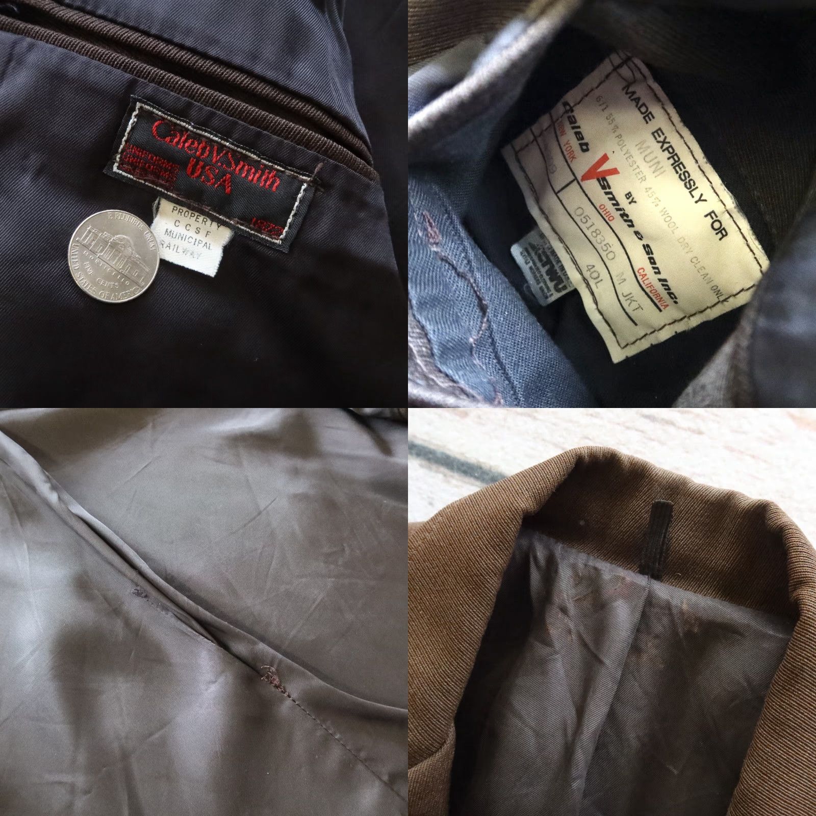Vintage VINTAGE Muni San Francisco Bus Operator Jacket Caleb V. Smith Size 40 L Brown Men Jacket Size US XXS / EU 40 - 10 Thumbnail