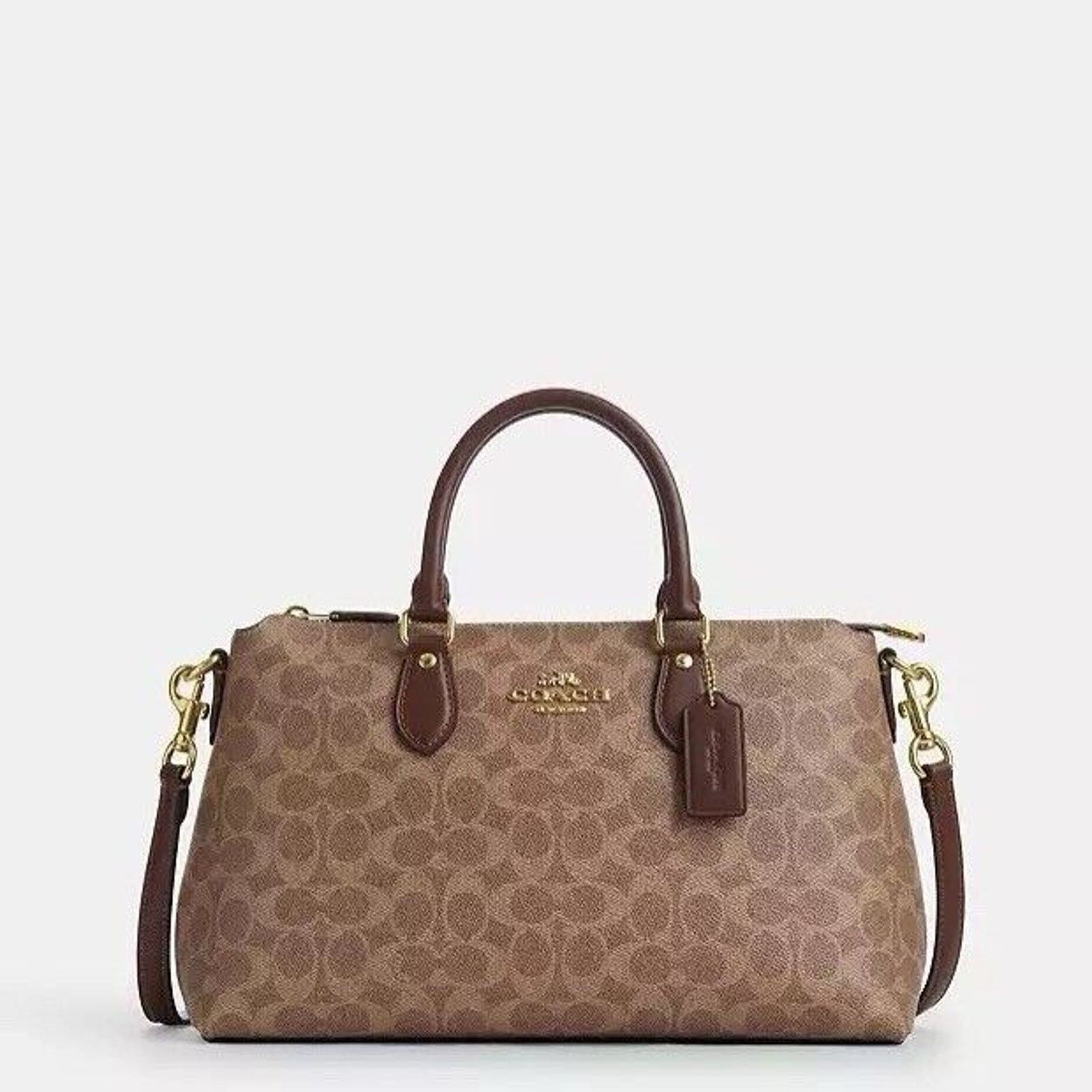 Coach NWT Coach Georgia Satchel Bag In Signature Canvas CW422 Size ONE SIZE - 5 Thumbnail