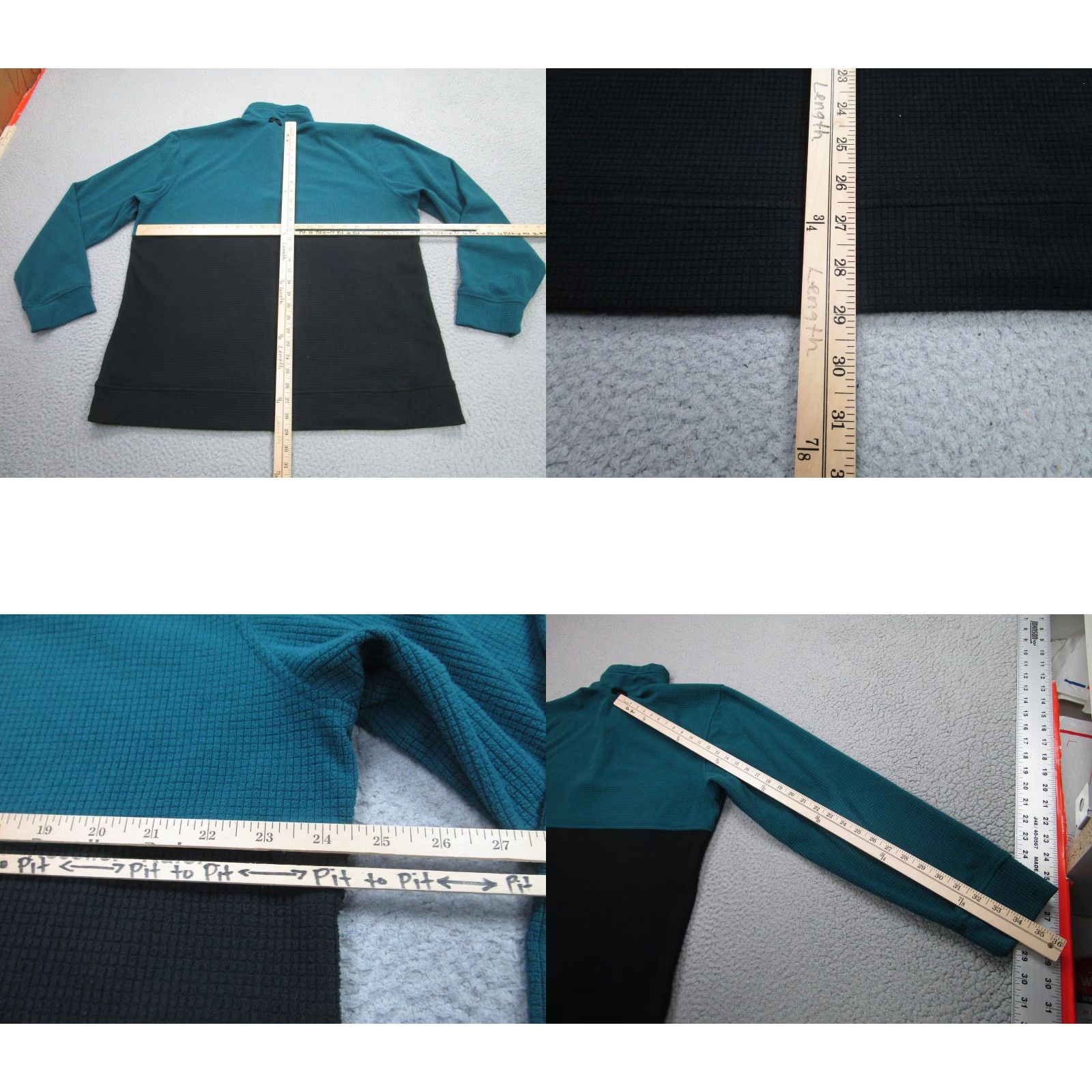 Outdoor Research Outdoor Research Pullover Mens XL Blue Black Waffle Fleece Hiking Snap Neck Size US XL / EU 56 / 4 - 8 Thumbnail