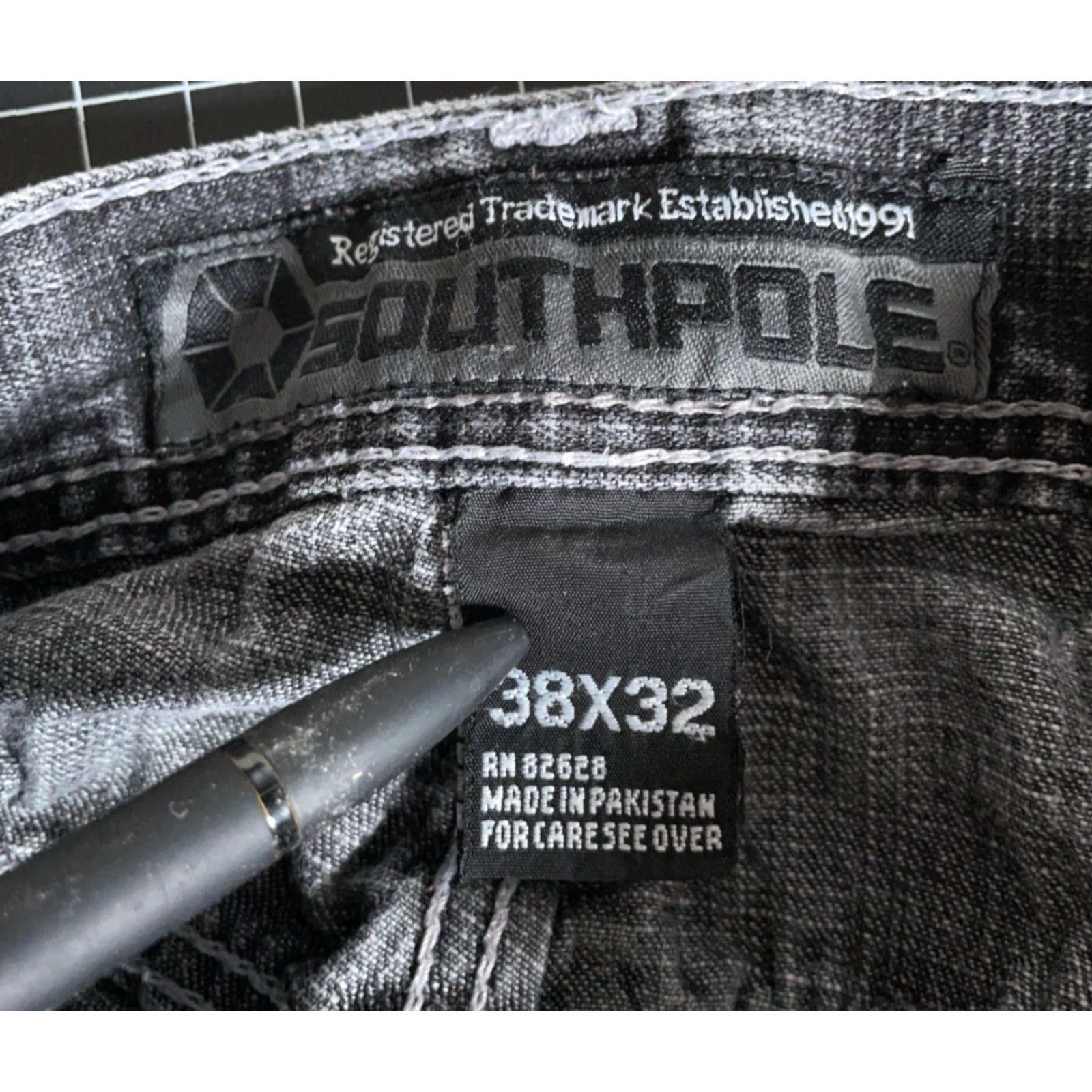 VINTAGE Southpole Jeans Baggy Fit Mens 35 x 31 Gray Denim 100% Cotton Zip Fly Hip Hop Style 90s Mens