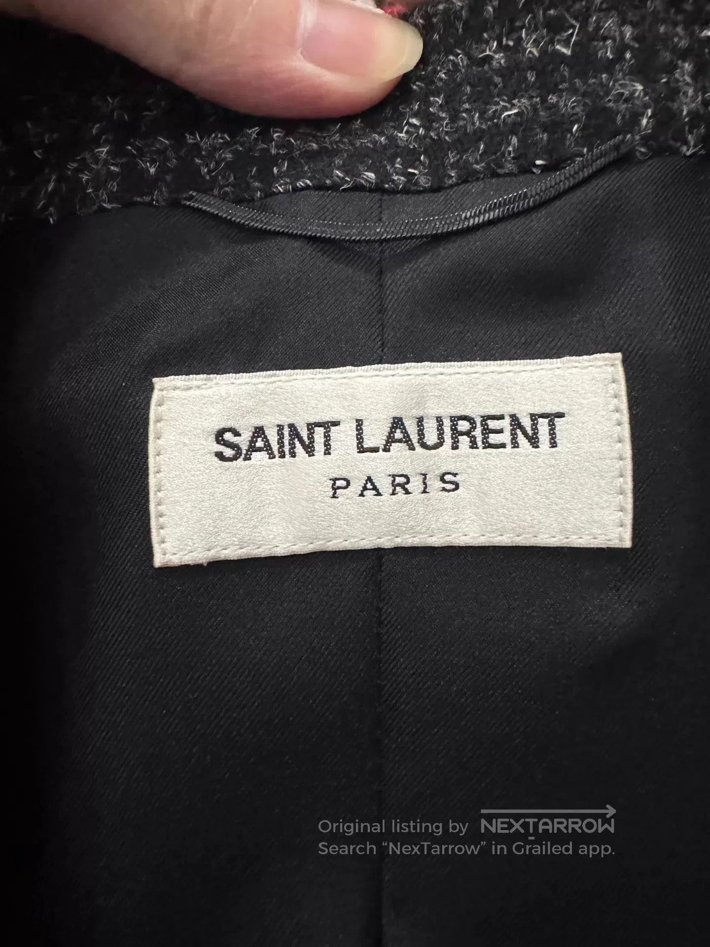 Saint Laurent Paris Gray Checkered Single-Breasted Blazer. Size US M / EU 48-50 / 2 - 7 Thumbnail