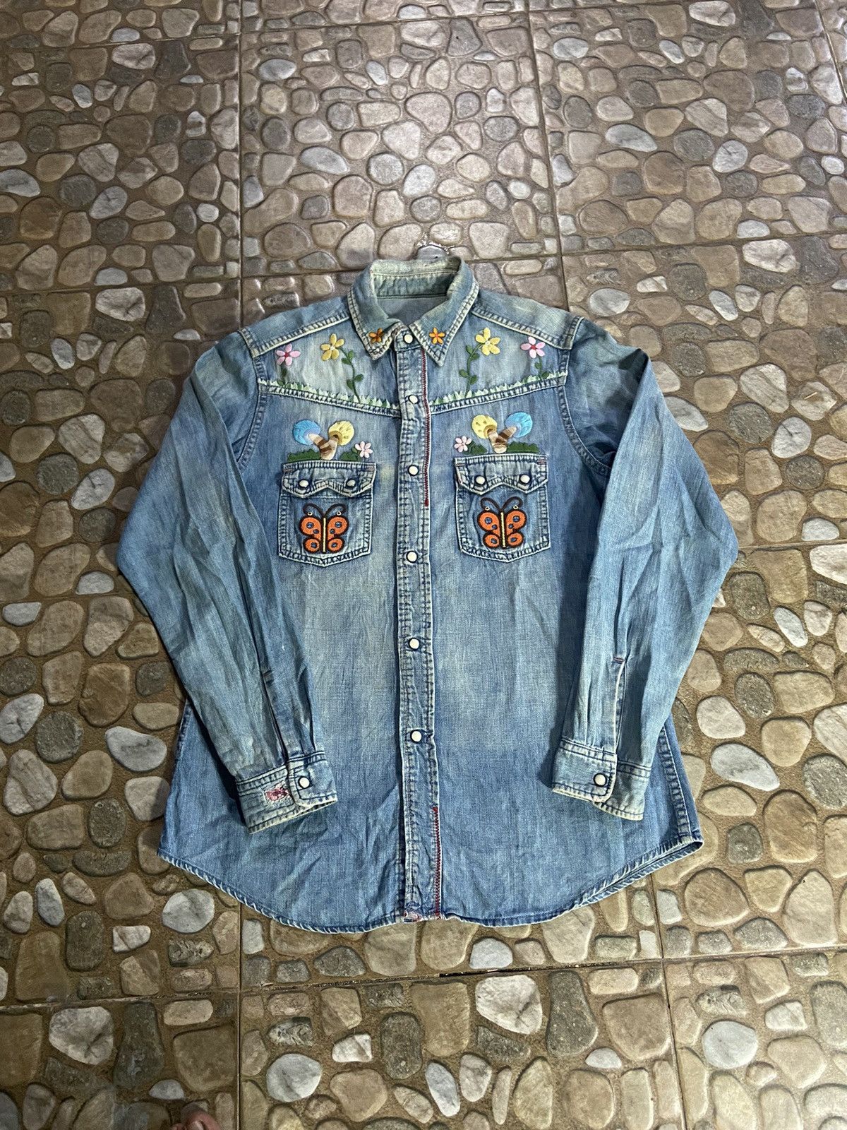 Hysteric Glamour VTG HYSTERIC GLAMOUR LONG SHIRT EMBROIDERY DENIM Size US M / EU 48-50 / 2 - 1 Thumbnail