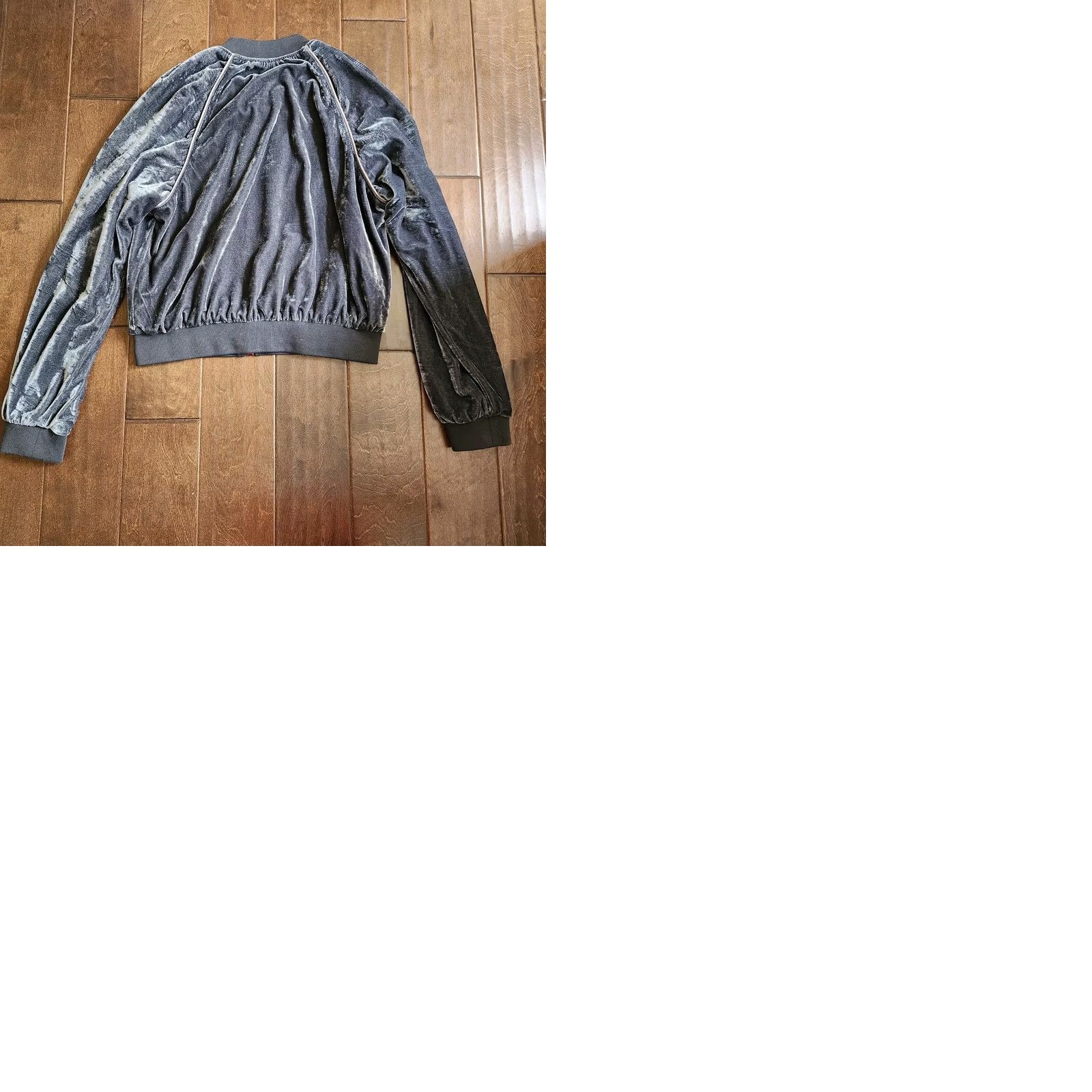 Velour Rehab Womens Jacket Velour Velvet Zip Blue Gray Long Sleeve M Regular Zip Front Size M / US 6-8 / IT 42-44 - 10 Thumbnail