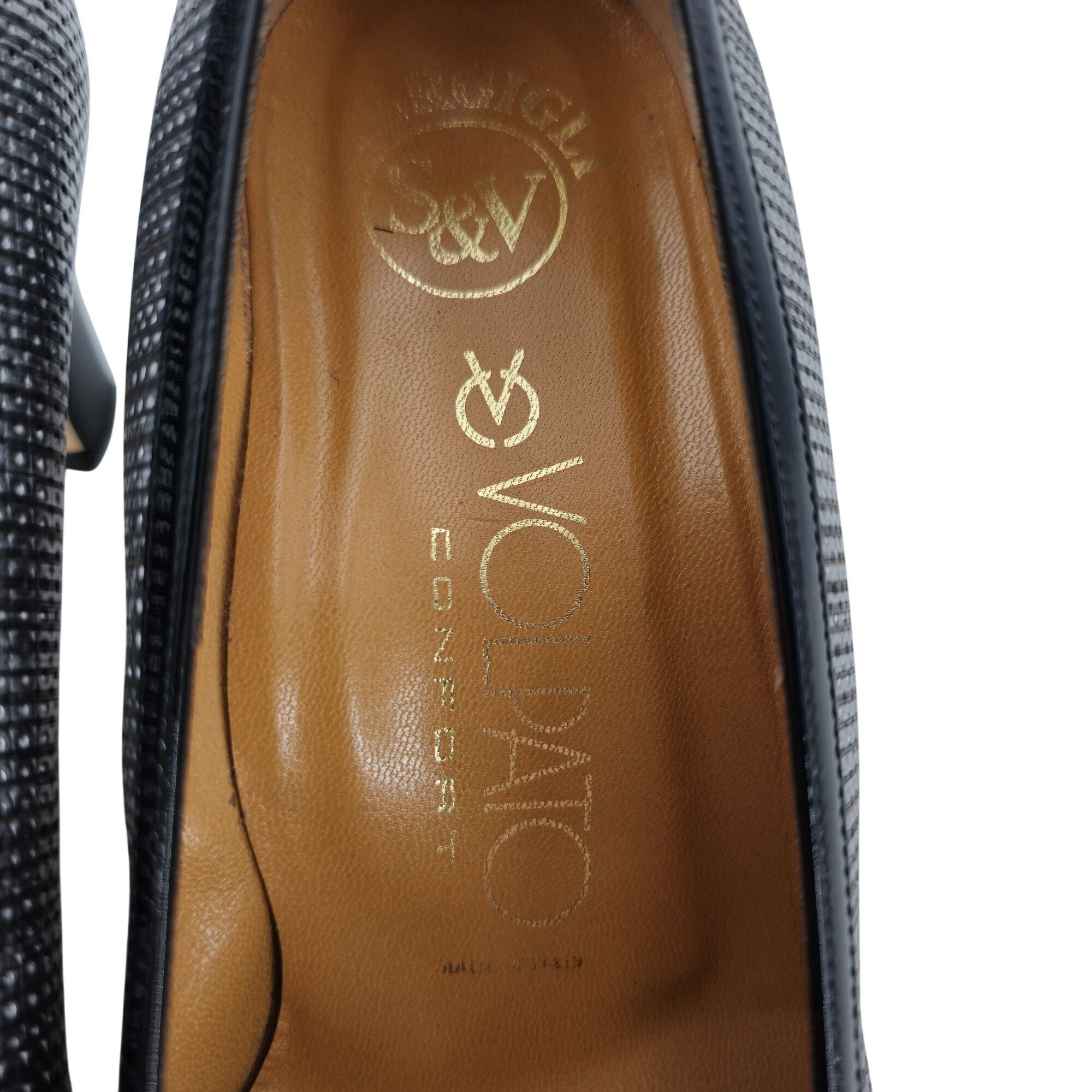 Other Volpato Italy Womens 7.5 / 38EU Black Gray Leather Pumps Size US 7.5 / IT 37.5 - 7 Thumbnail