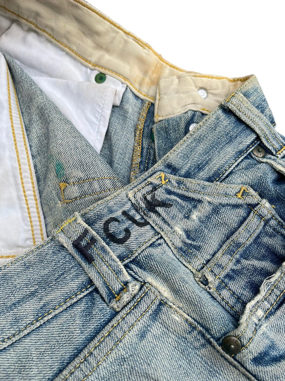 FCUK FCUK Faded & Distresed Denim Size US 33 - 15 Thumbnail