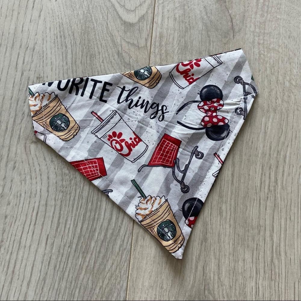 Designer Chick-fil-A Coffee Starbucks Disney and Plaid Dog Bandana Size ONE SIZE - 1 Thumbnail