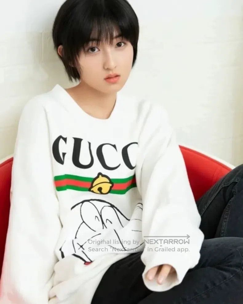 Gucci Gucci Beige robot cat letter printed cotton round-neck lon Size S / US 4 / IT 40 - 9 Thumbnail