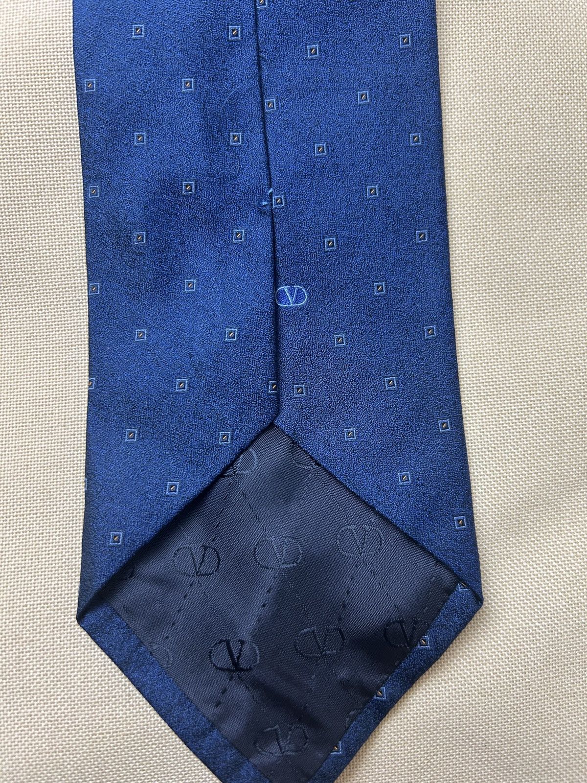 Valentino Valentino blue geometric Silk Mens Tie Size ONE SIZE - 5 Thumbnail