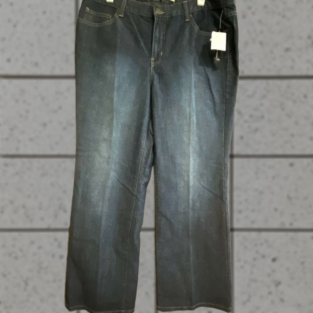 Vintage Fashion Bug Right Fit Jeans Bootcut Straight Petite 18W NWT Blue Mid-Rise Cotton Blend Stretch Womens Jeans Size 40" / US 18 - 1 Thumbnail