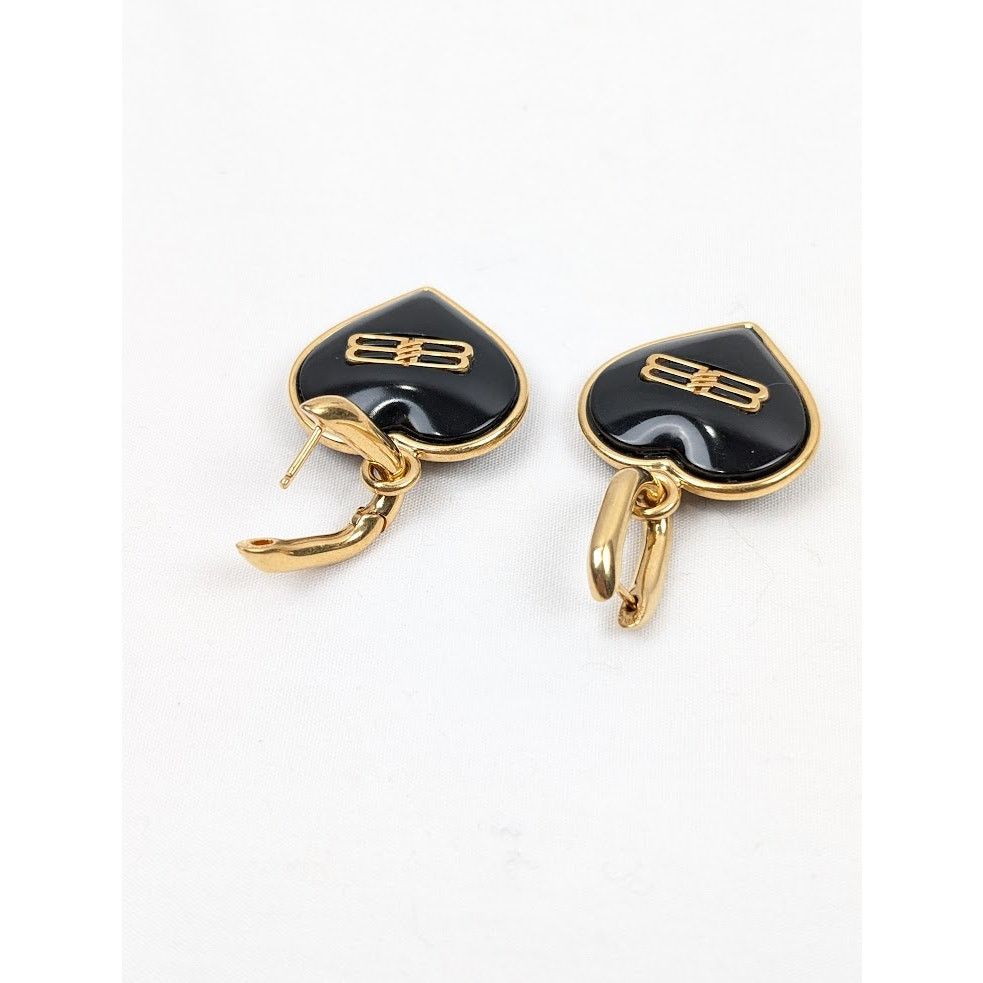 Balenciaga o1rshd1 Q:2 / Size: OS / Heart Earrings In Black Size ONE SIZE - 8 Thumbnail