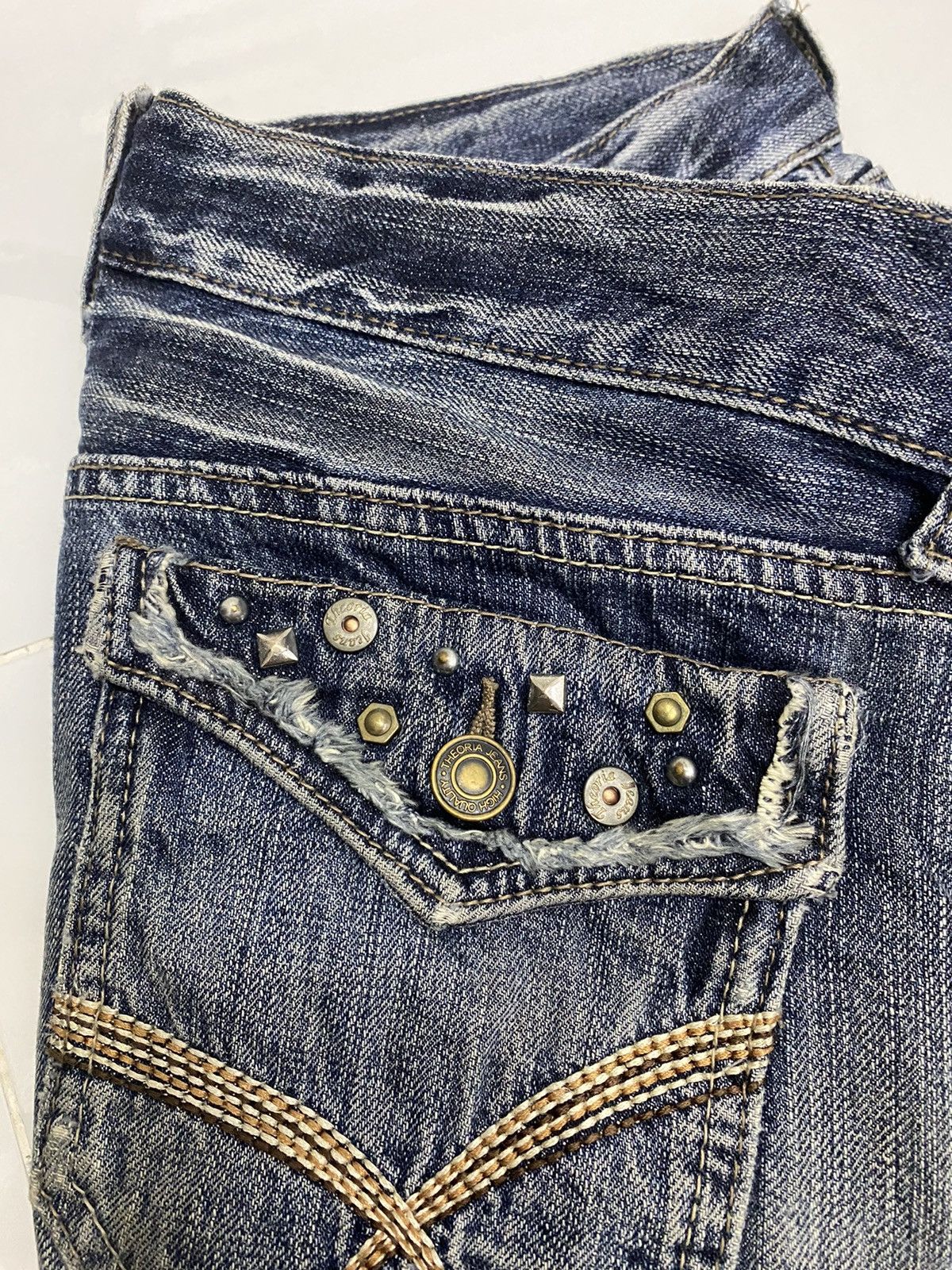 If Six Was Nine × Japanese Brand × Le Grande Bleu (L.G.B.) VINTAGE THEORIA JAPAN PUNK DISTRESSED DENIM JEANS METAL STUD Size US 32 / EU 48 - 8 Thumbnail