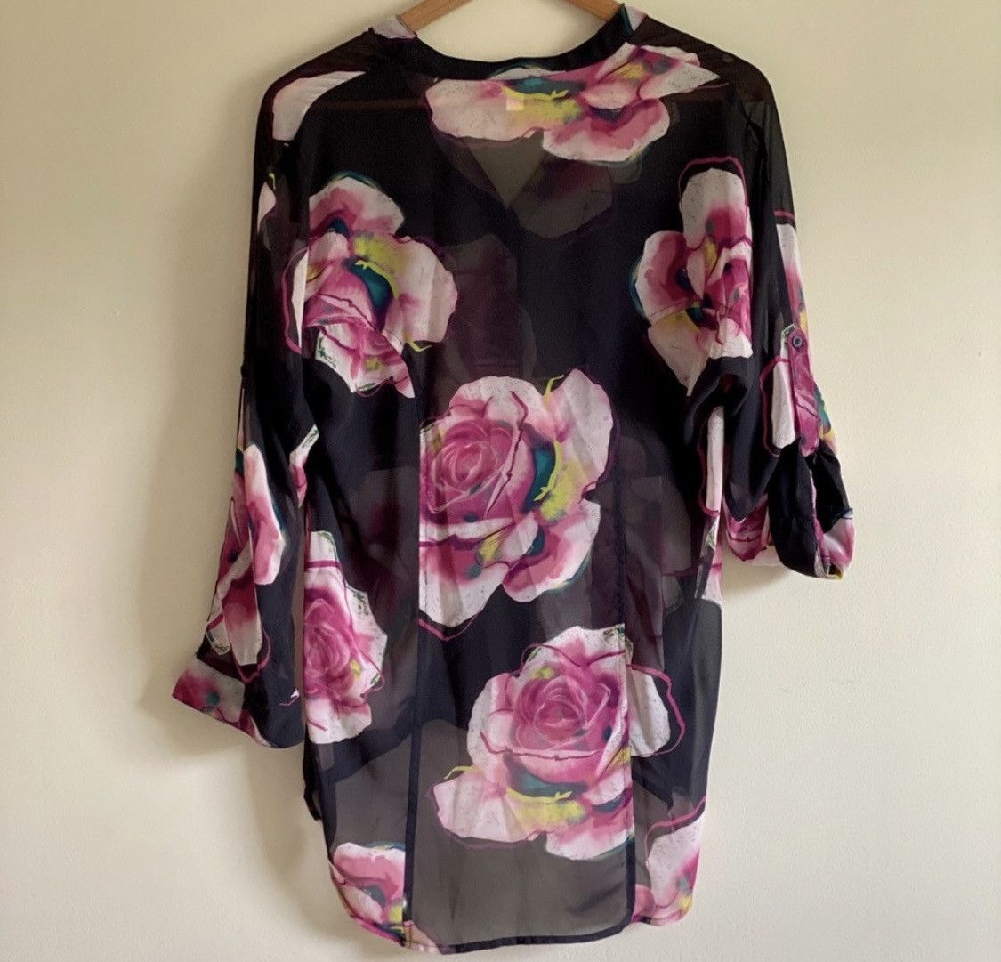 Other VERSATILE FLORAL SEMI SHEER BUTTON UP BLOUSE TOP Size S / US 4 / IT 40 - 7 Thumbnail