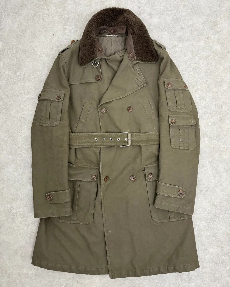 Dolce & Gabbana 2000s Dolce & Gabbana Khaki Green Mutli Pockets Cargo Trench Coat Size US M / EU 48-50 / 2 - 1 Thumbnail
