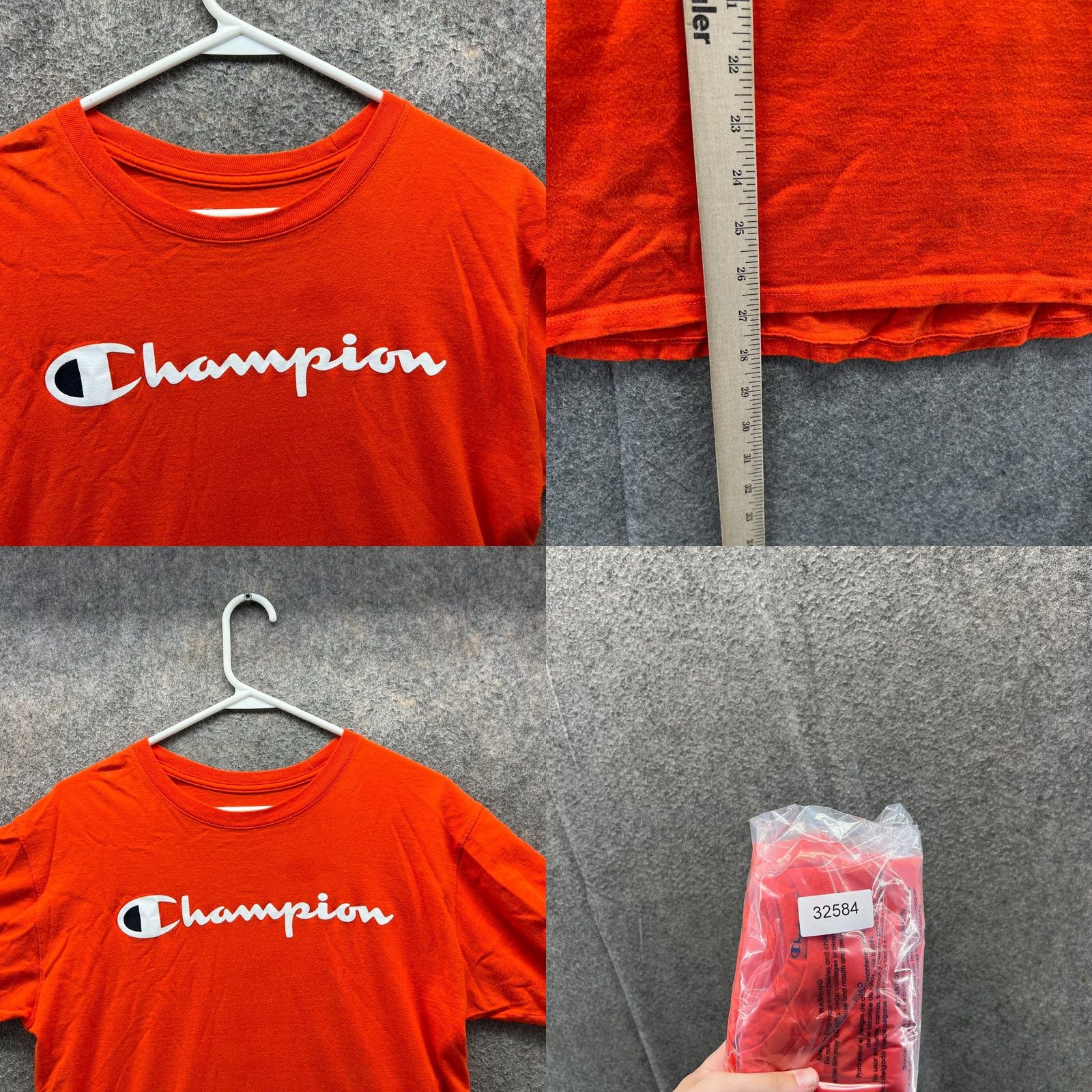 Champion Champion Shirt Mens Medium Orange Graphic Cotton Tee Crewneck Spell Out Y2K Size US M / EU 48-50 / 2 - 8 Thumbnail