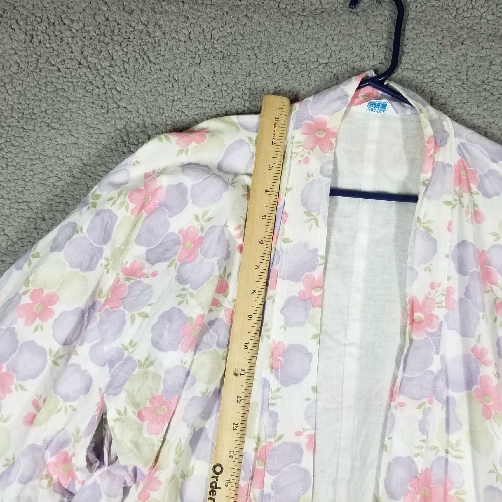 Vintage VINTAGE Japanese Cotton Kimono Robe Women Long Floral Sleepwear One Size Purple White Pink Size ONE SIZE - 5 Thumbnail