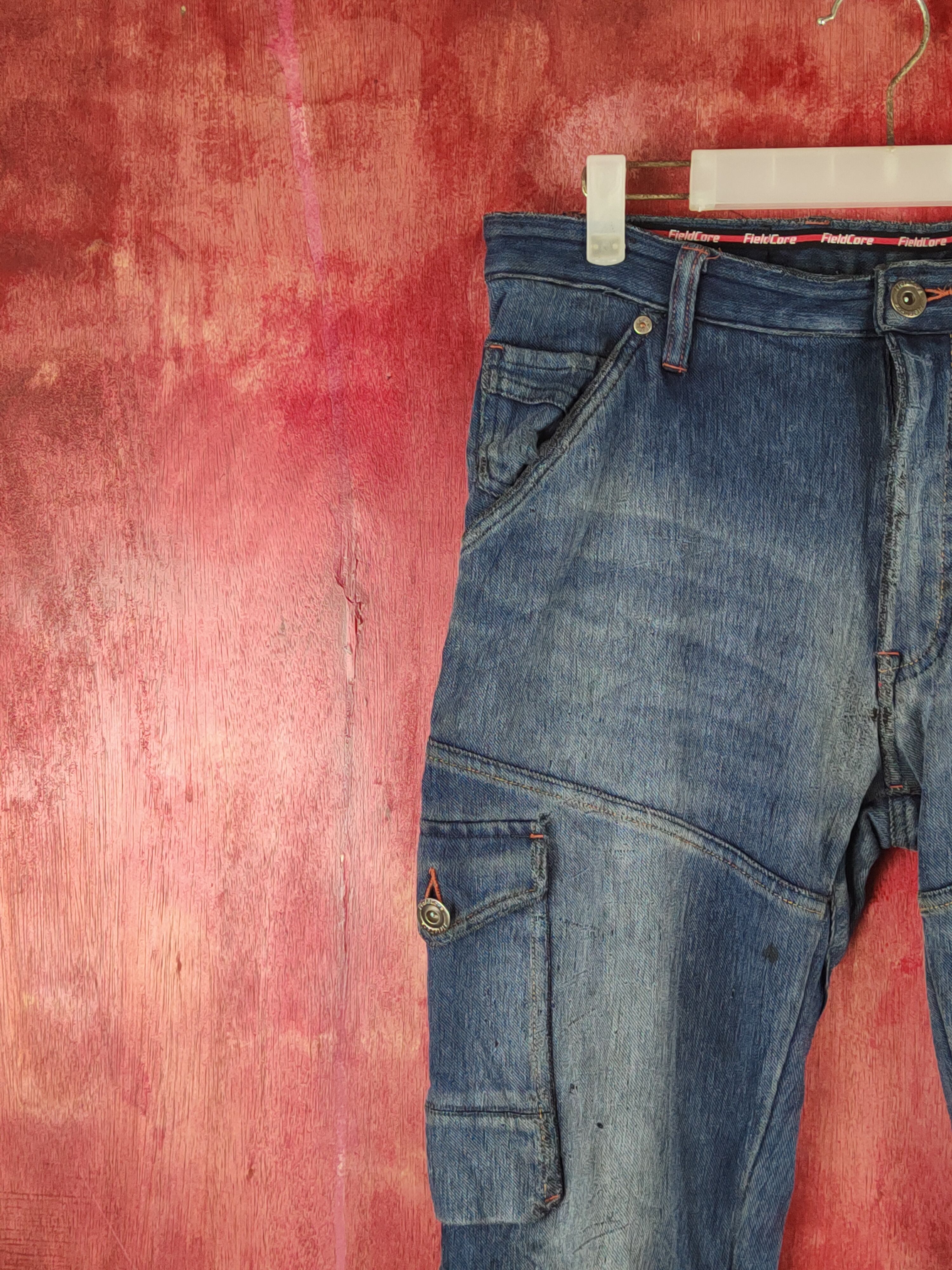 Japanese Brand FieldCore Dark Blue Faded Distressed Ripped Jeans #S2362 Size US 33 - 3 Thumbnail