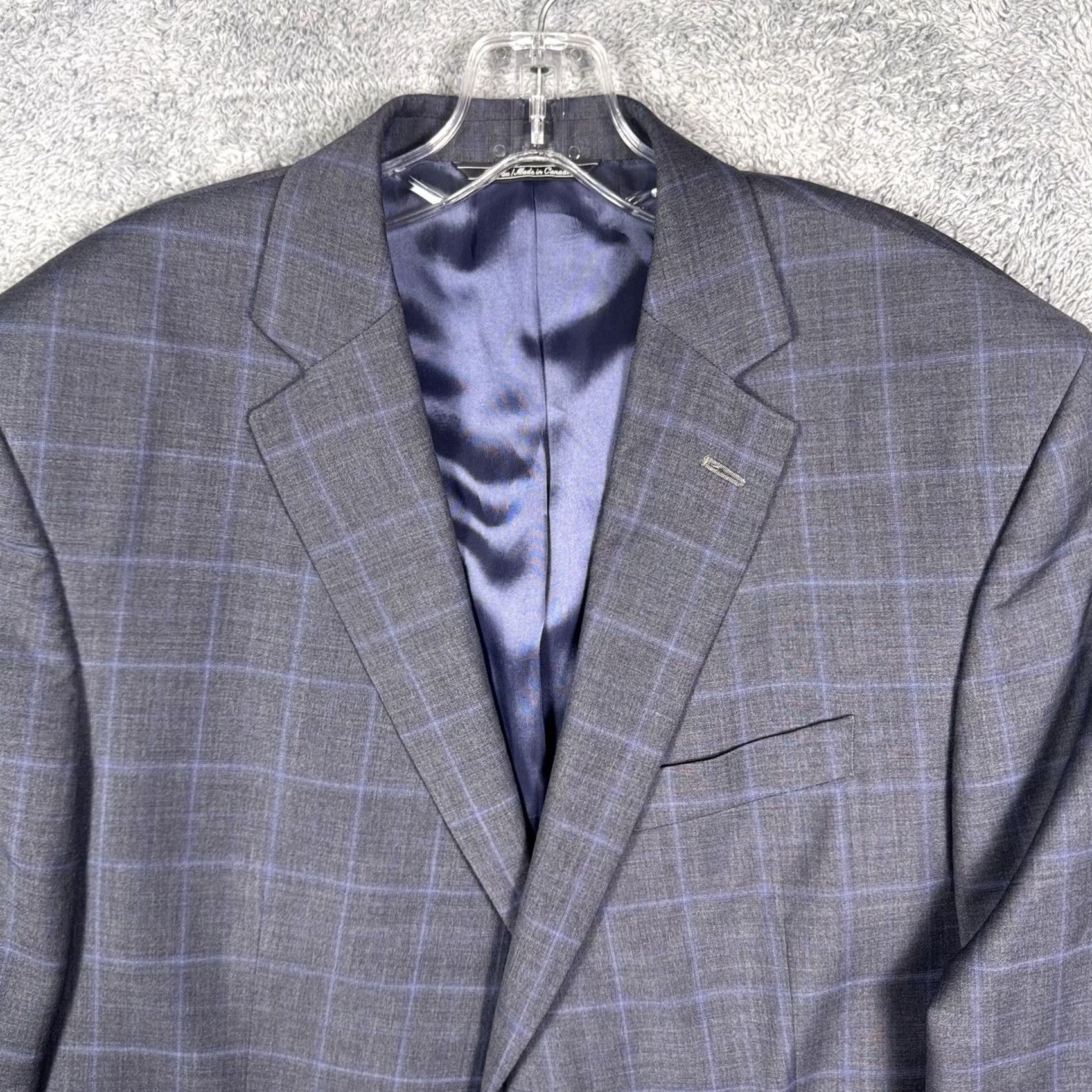 Jack Victor Jack Victor Loro Piana Suit Men 42R 37R Super 120s Wool Windowpane Luxor CT 2pc Size 42R - 4 Thumbnail