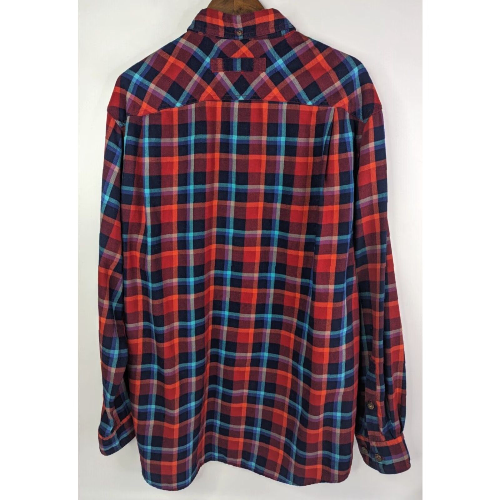 Vintage Duluth Free Swingin Wicking Red Blue Plaid Flannel Long Sleeve Mens XL Tall Shirt Size US XL / EU 56 / 4 - 4 Thumbnail