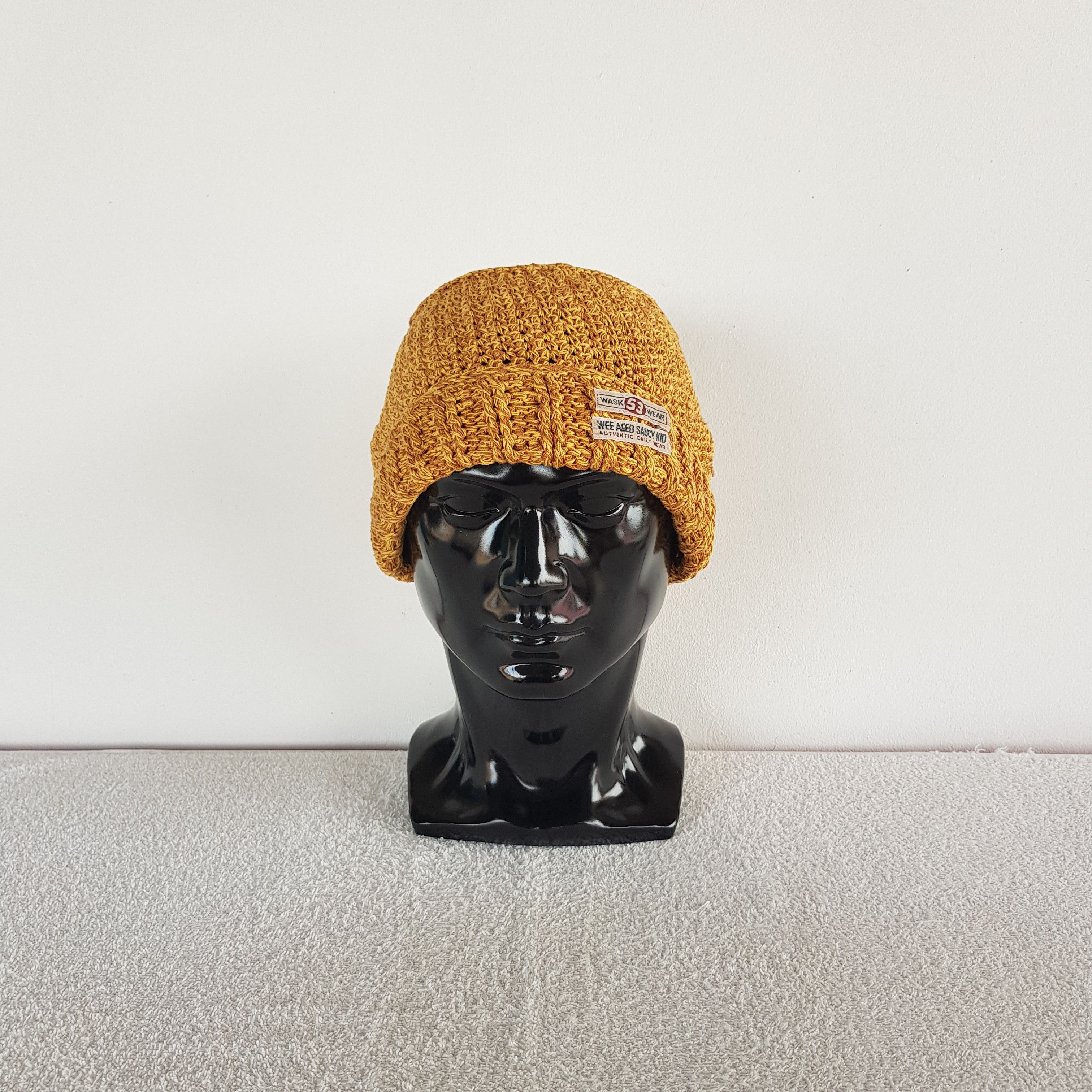 Japanese Brand Vintage WASK Wear Beanie Knit Slouchy Crochet Snow Caps Hats Size ONE SIZE - 2 Thumbnail