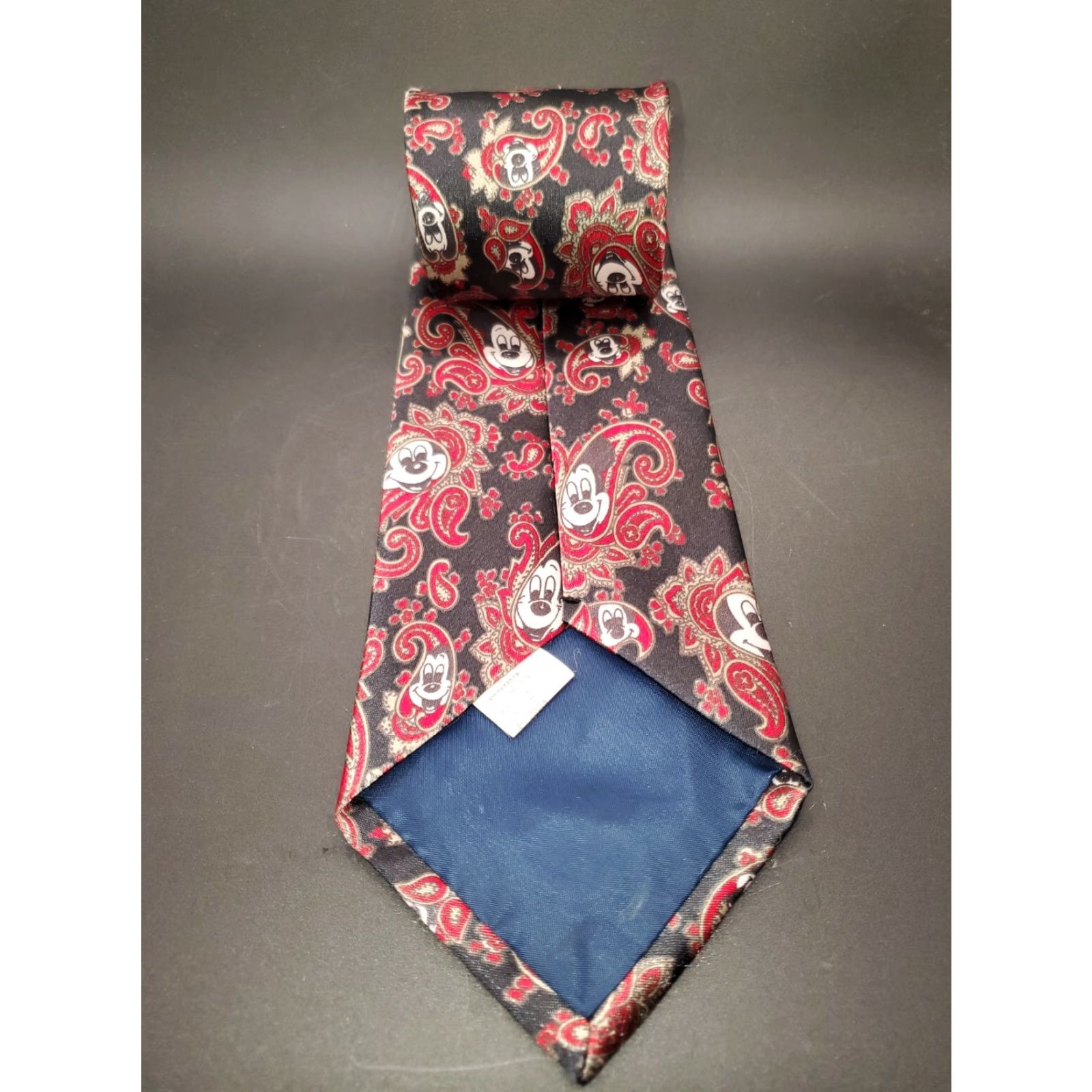 Disney VINTAGE Mickey Balanchine Inc Tie Works Mickey Mouse Tie Black Paisley Size ONE SIZE - 2 Thumbnail