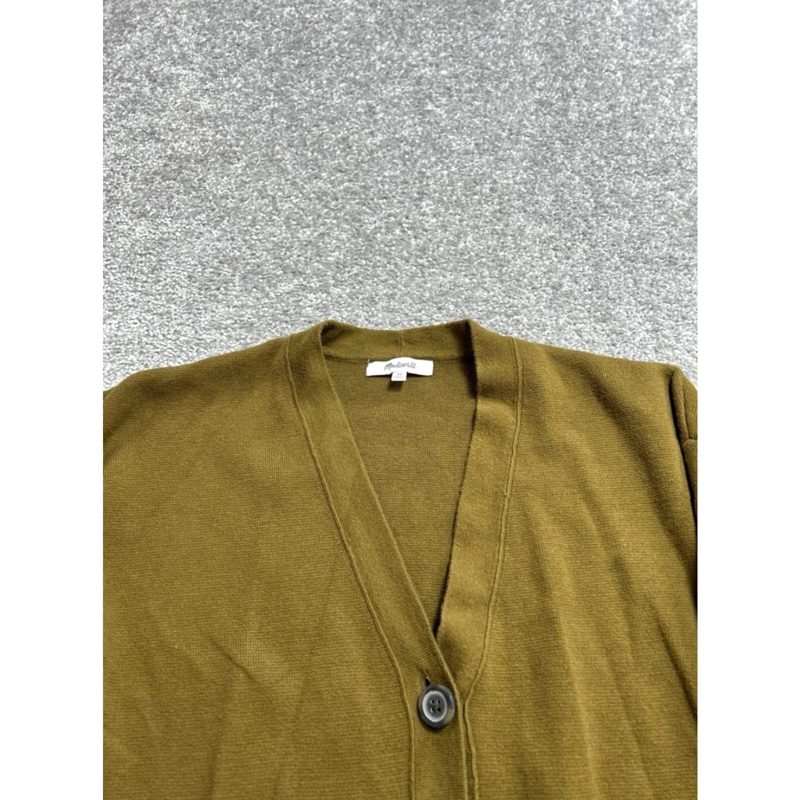 Madewell Madewell Miller Cardigan Womens XS Green Cotton Tight Knit Plunge V Neck Size XS / US 0-2 / IT 36-38 - 3 Thumbnail