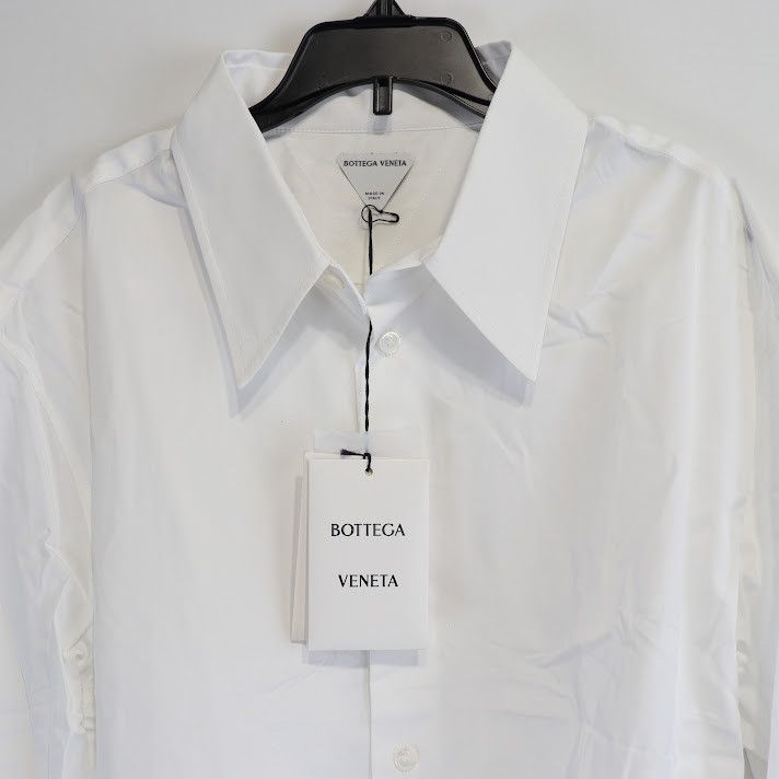Bottega Veneta o1rshd1 Popelin Button Shirt in White Size US L / EU 52-54 / 3 - 7 Thumbnail