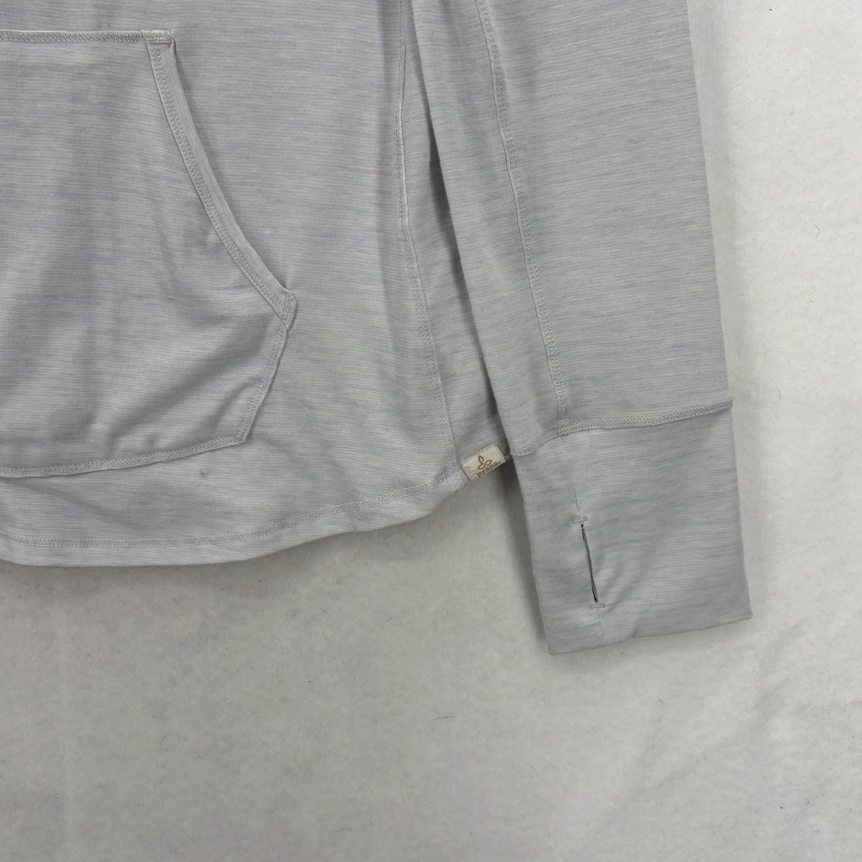 Prana PrAna Sol Protect Hoodie Womens L Gray Pullover Lightweight Henley Outdoor Trail Size L / US 10 / IT 46 - 3 Thumbnail