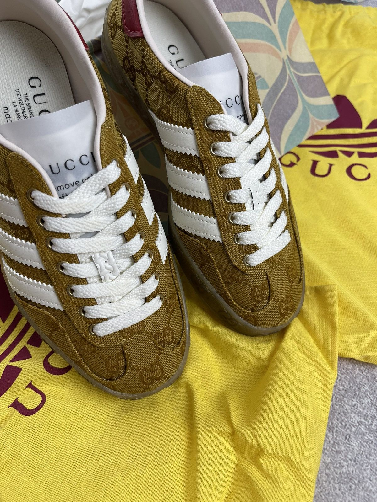 Gucci Adidas × Gucci Gazelle GG Monogram Sneakers Size 36 Size US 5 / IT 35 - 3 Thumbnail