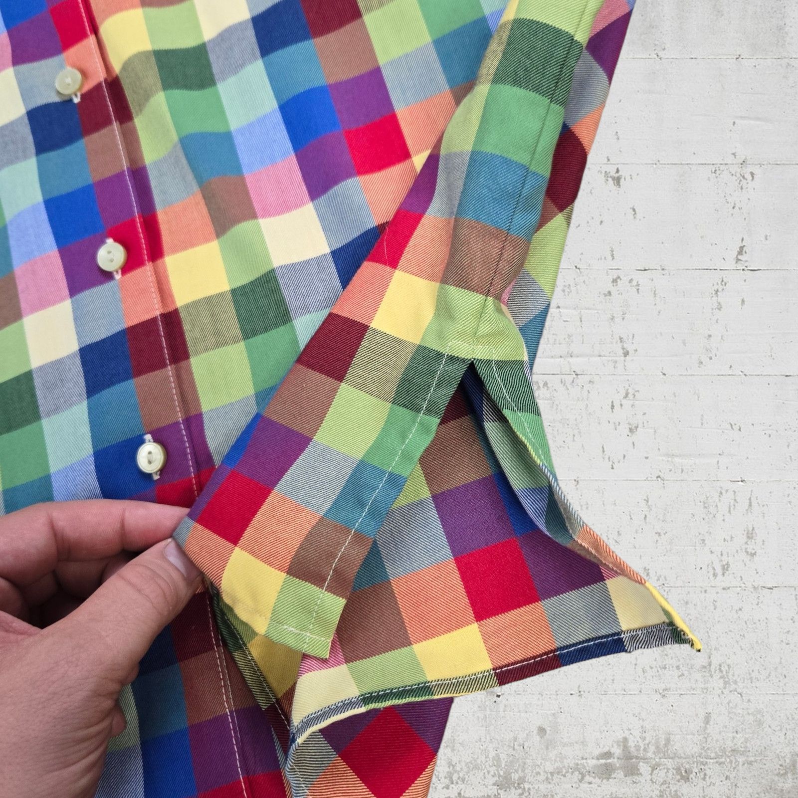 Vintage Vintage Rainbow Plaid Button Down Shirt Size 12 Size XL / US 12-14 / IT 48-50 - 4 Thumbnail