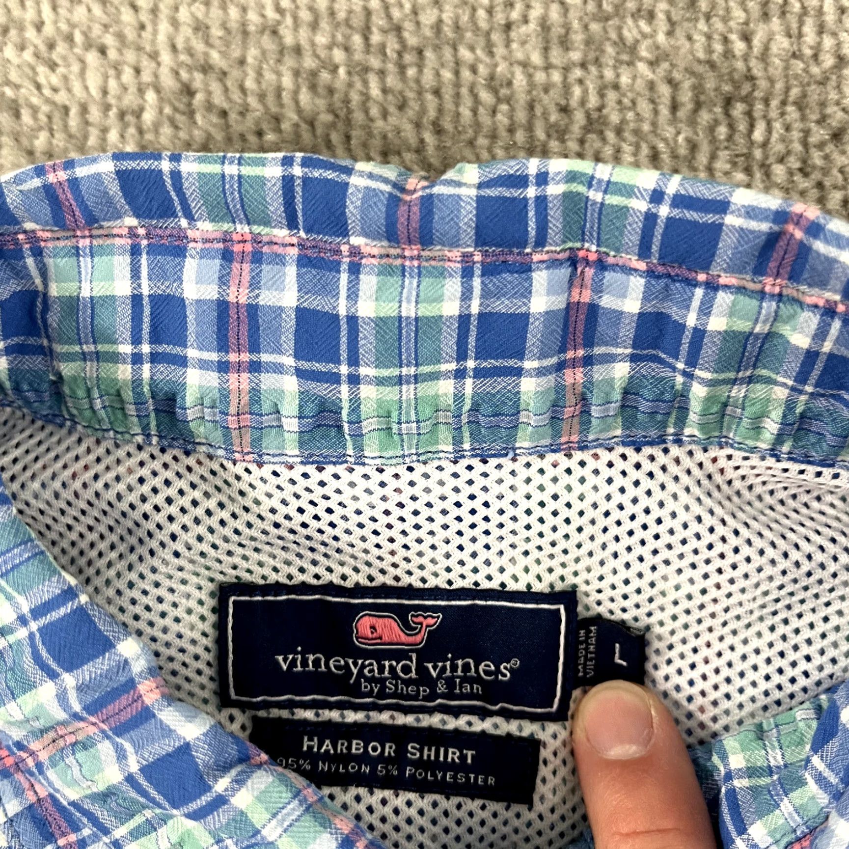 Vineyard Vines VINEYARD VINES Harbor Shirt Mens Large Plaid Nylon Performance Vented Shirt, Button-Up, Long Sleeve, Multicolor, Regular Fit Size US L / EU 52-54 / 3 - 4 Thumbnail