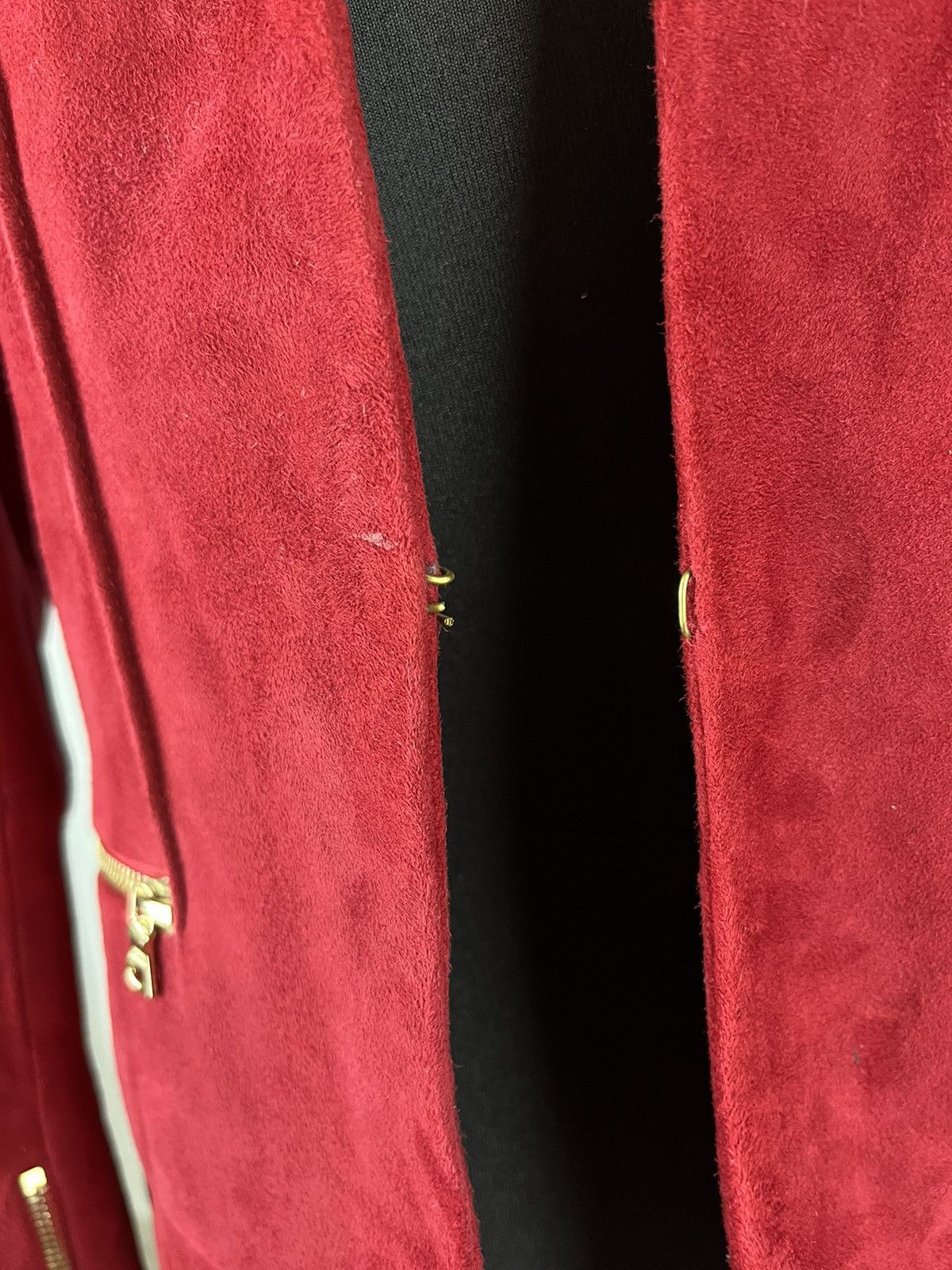 Designer × Sandro Womens leather jacket Sandro Paris Size 3 Color Red (0328) Size M / US 6-8 / IT 42-44 - 7 Thumbnail